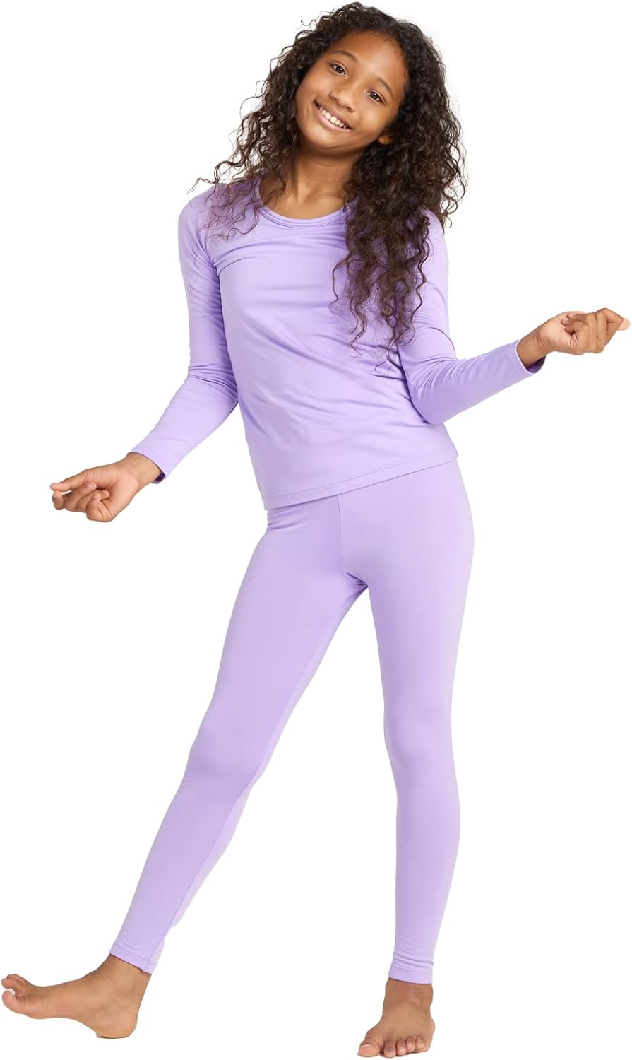 LAPASA Girl's Thermal Underwear Set, Kids Fleece Lined Long Johns Soft Winter Ba...
