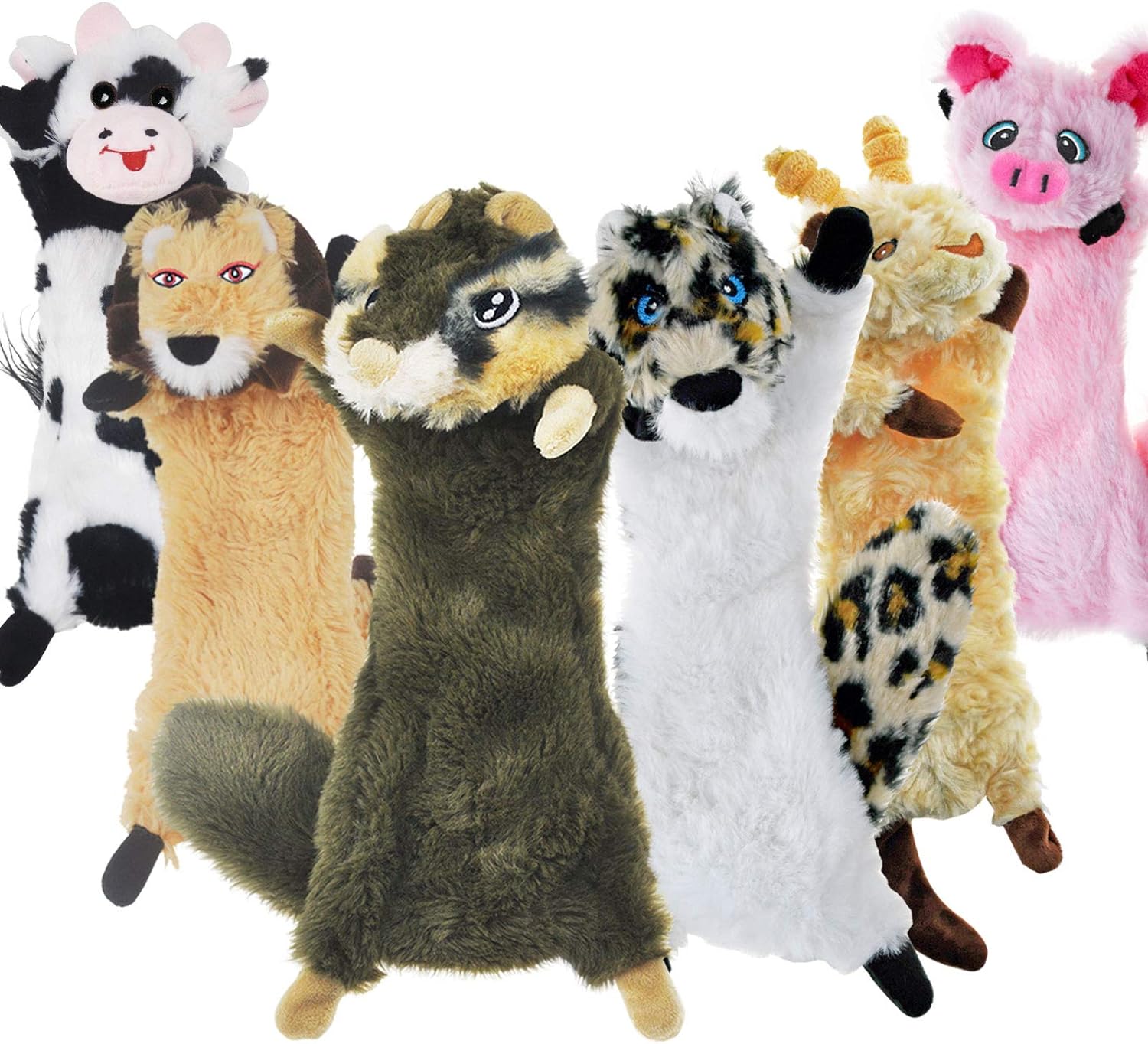 SHARLOVY Dog Squeaky Toys No Stuffing 6 Pack Dog Toys Crinkle Dog Toys for Small...