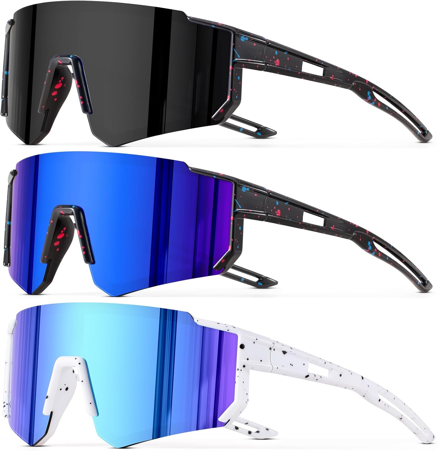 3PACK Kids Sunglasses Polarized Youth Baseball Sunglasses Boys Girls Softball Cy...