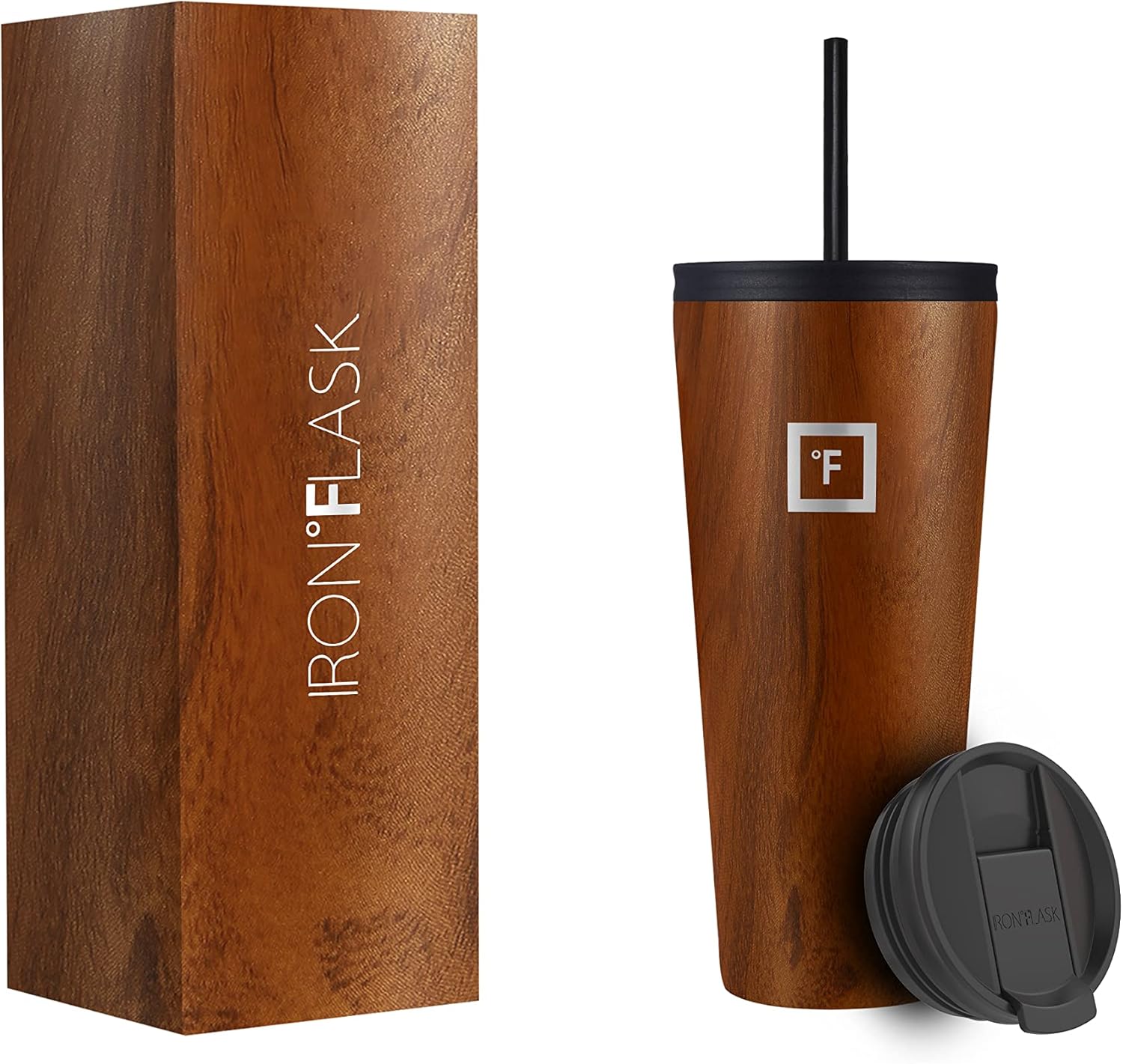 IRON °FLASK Classic Tumbler 2.0-2 Lids (Straw Flip), Vacuum Insulated Stainless...