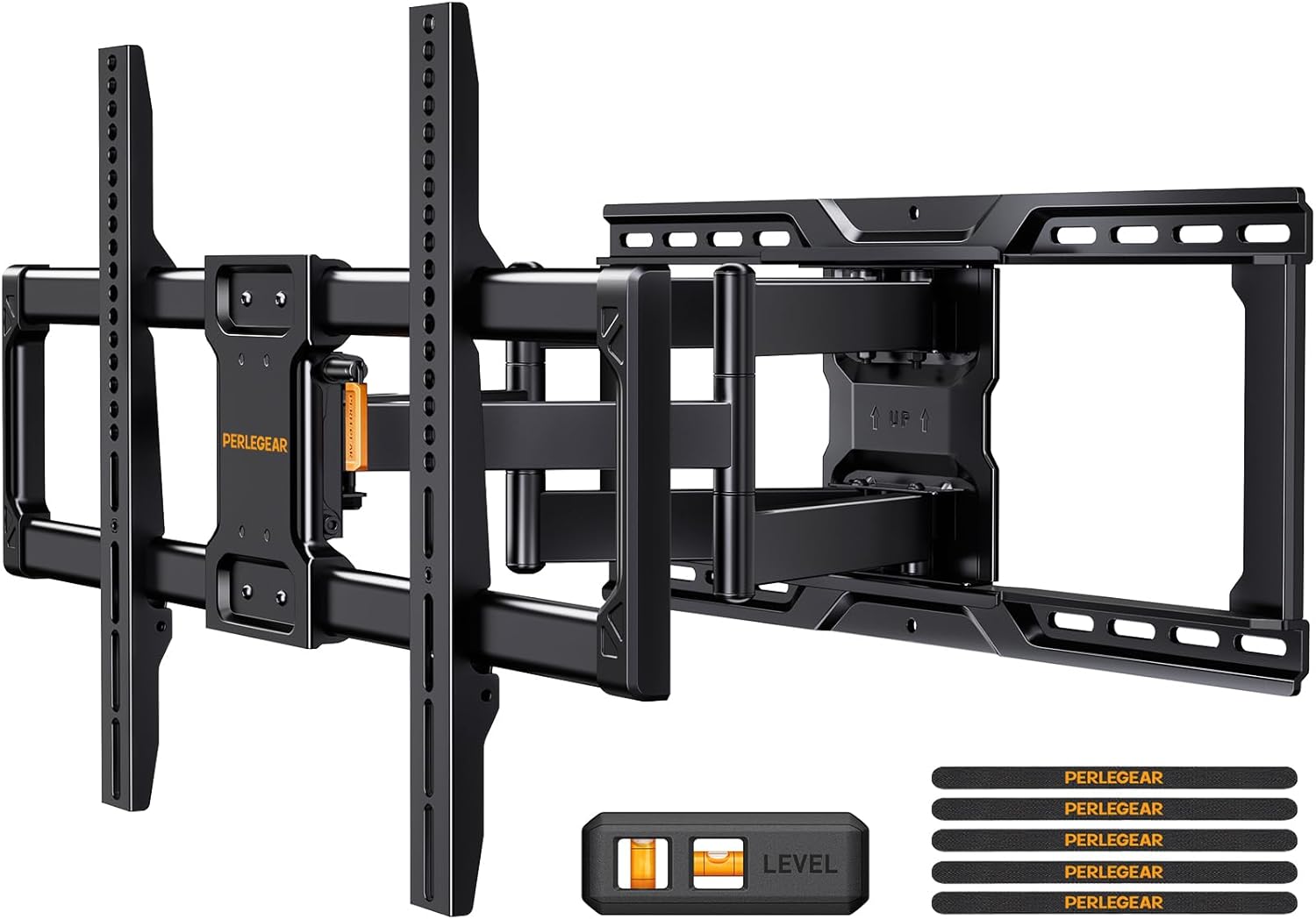 Perlegear UL-Listed Full Motion TV Wall Bracket for 42–90 Inch TVs up to 68 KG,...