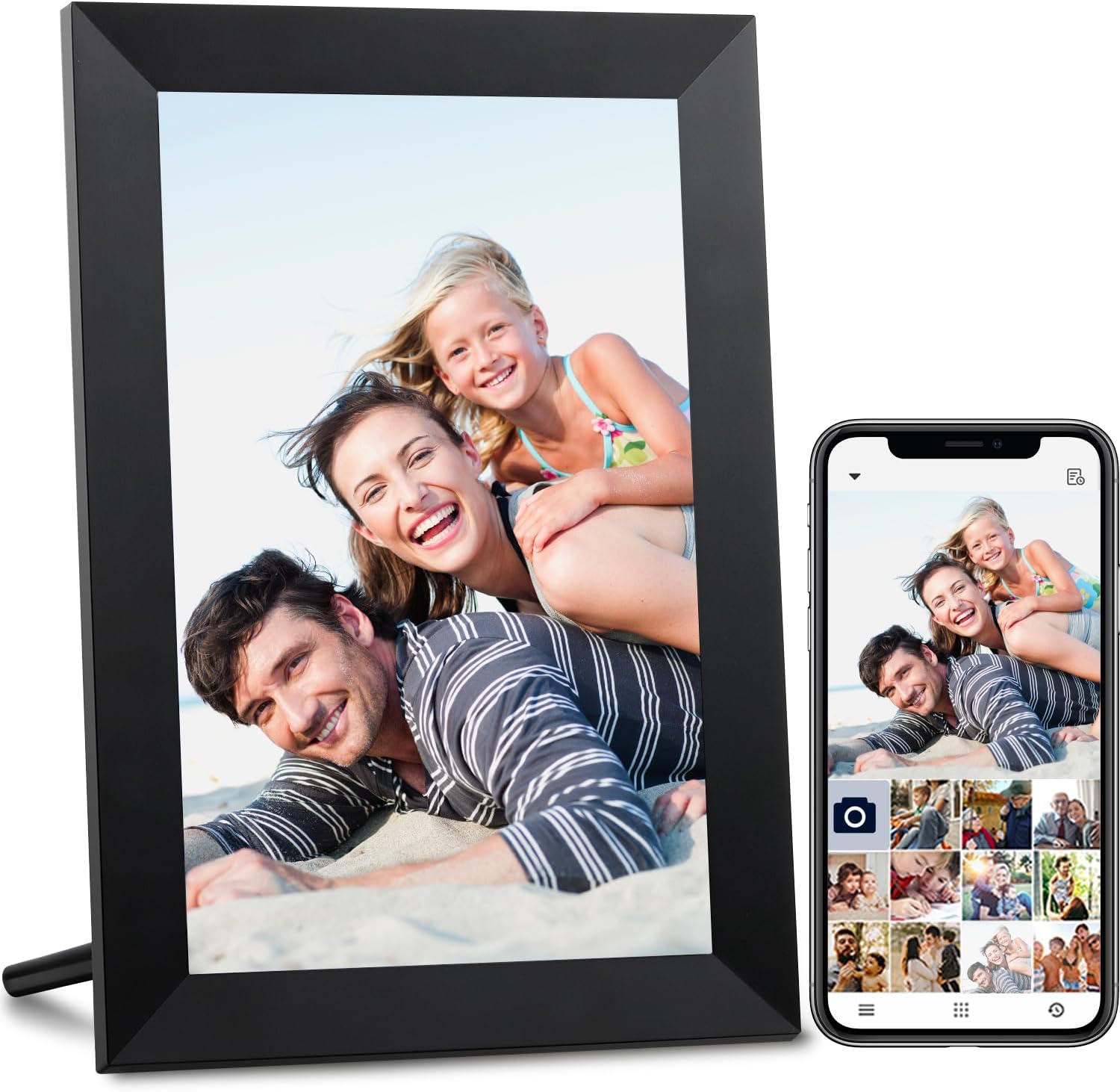 AEEZO 10.1 Inch WiFi Digital Picture Frame, IPS Touch Screen Smart Cloud Photo F...