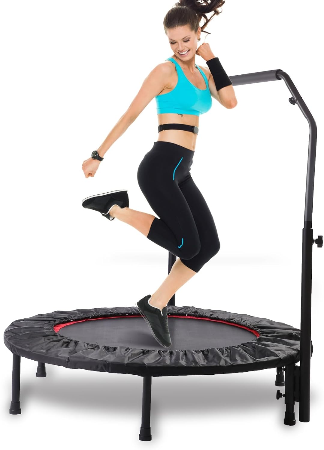 40" Rebounder Trampoline for Adults – Mini Foldable Fitness Trampoline with Opti...
