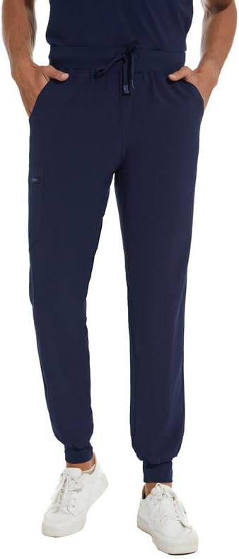 COZYFIT Scrub Pants for Men - Slim Jogger Pants with 5 Pockets, Yoga Waistband,...