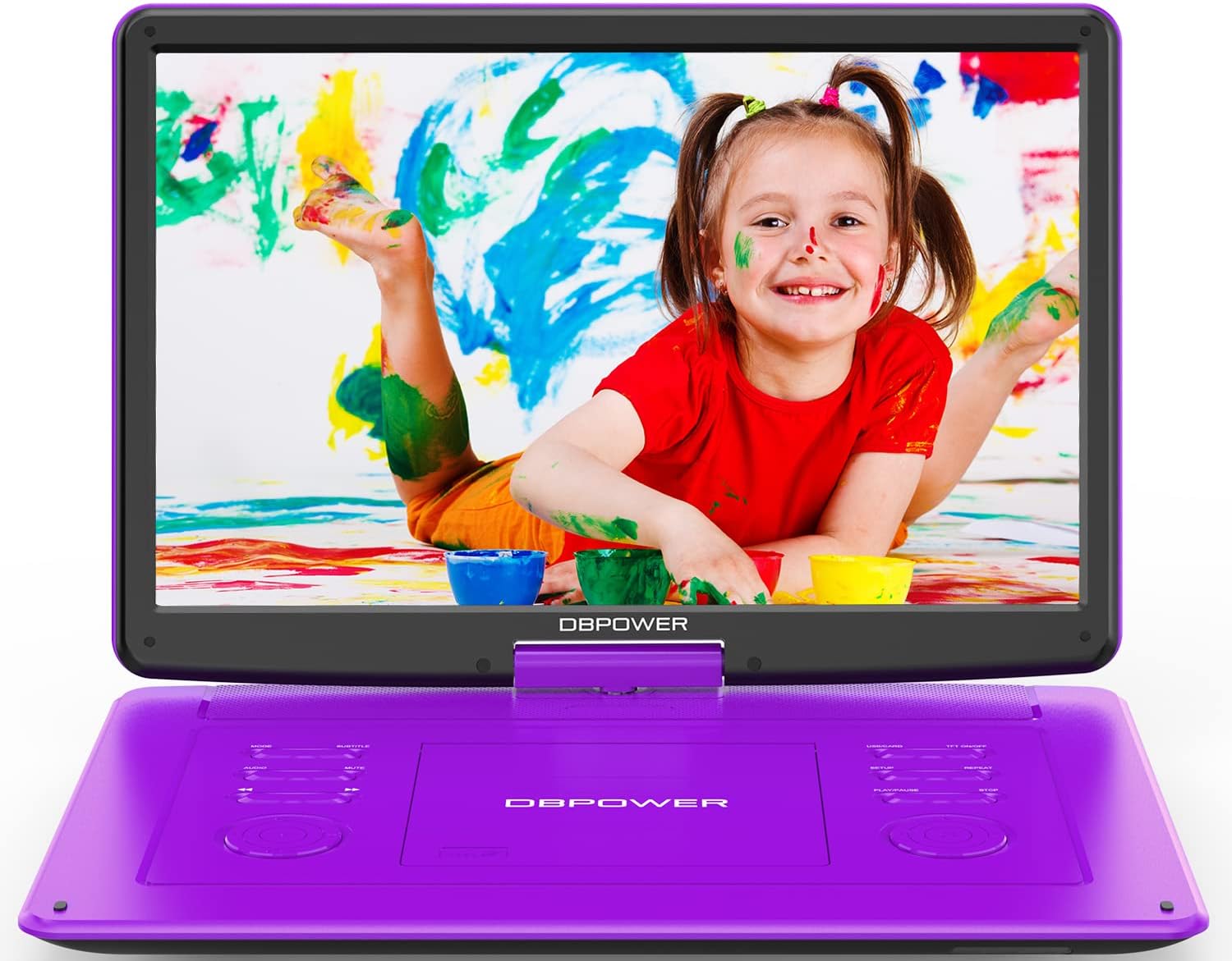 DBPOWER 17.9" Portable DVD Player with 15.6" Large HD Swivel Screen, 6 Hour Rech...
