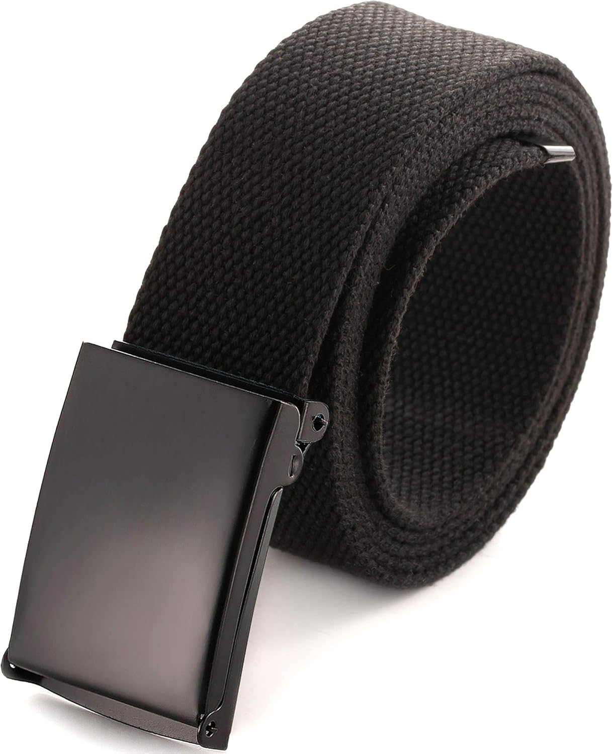 Mile High Life Cut To Fit Canvas Web Belt Size Up to 52" with Flip-Top Solid Bla...