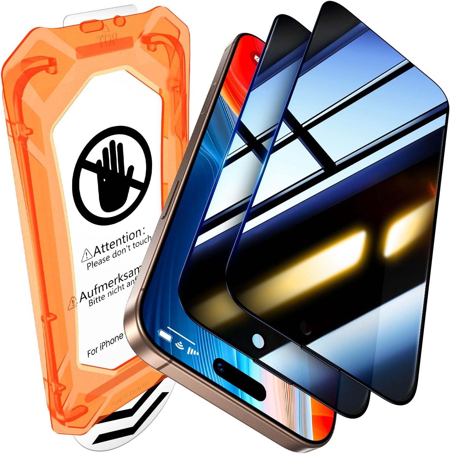 UniqueMe for iPhone 16 Pro Max Privacy Screen Protector, [Military Grade Shatter...