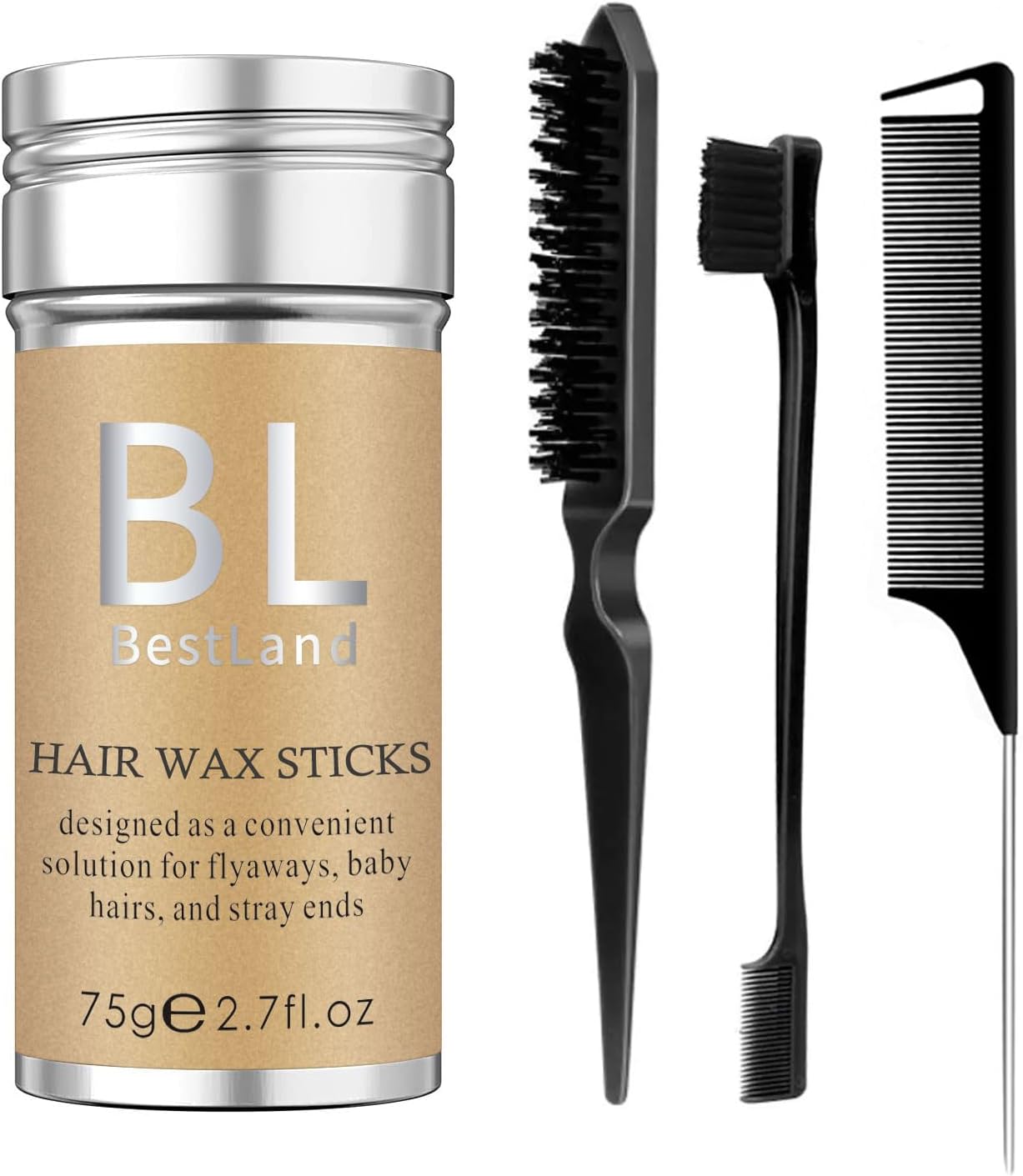 Hair Wax Stick & Black Hair Brush Versatile Hair Styling set, Hair Wax Stick for...