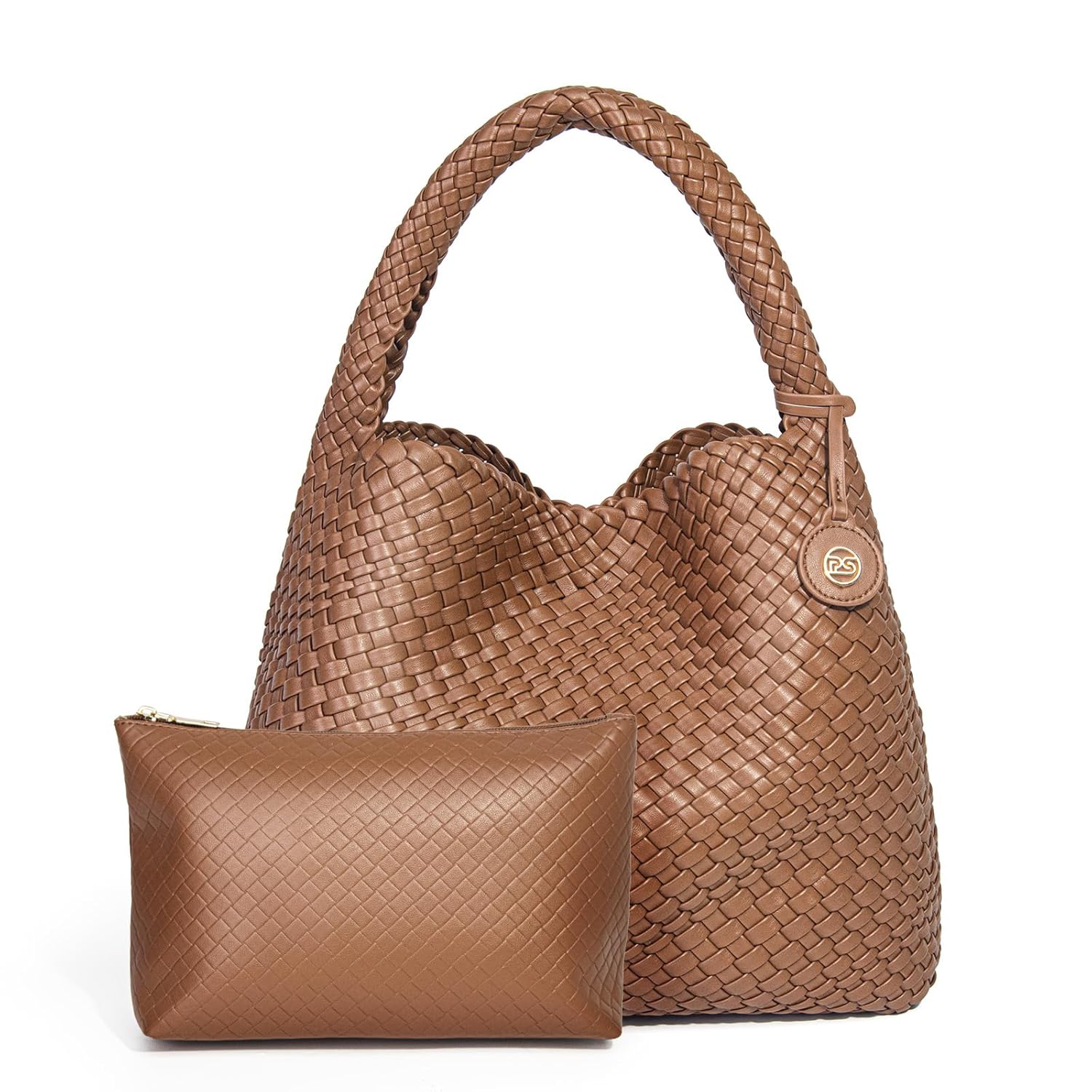 PS PETITE SIMONE Woven Tote Bag for Women Large Woven Purse Leather Handbags Bra...