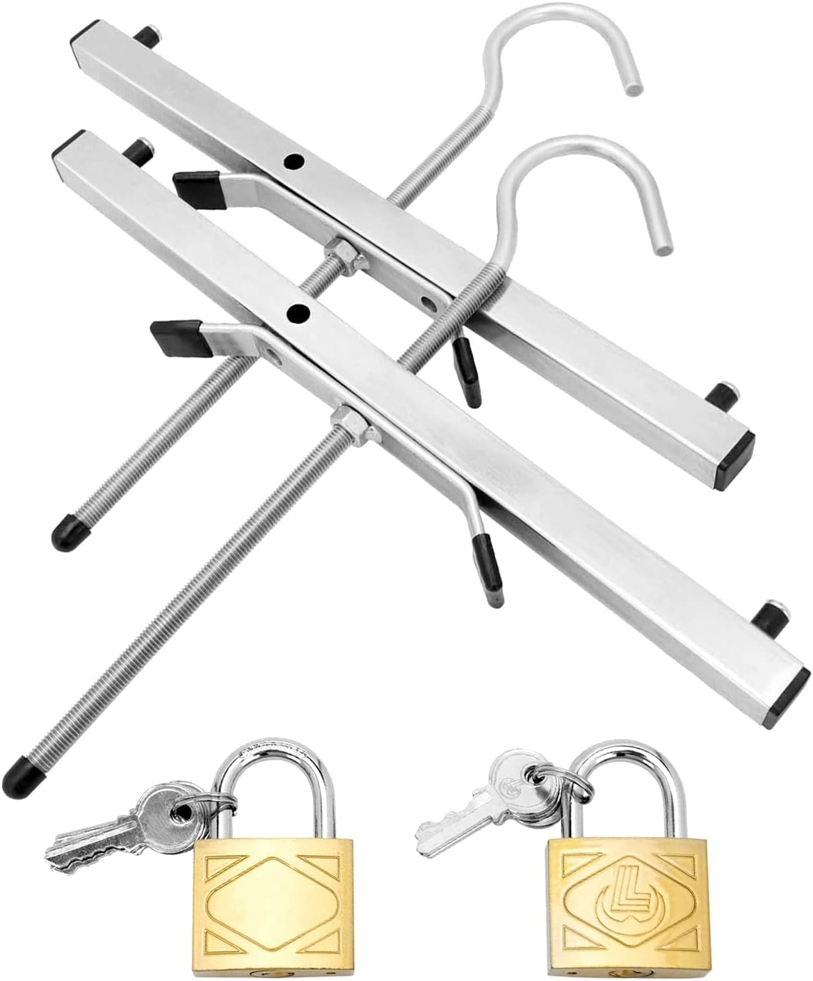 Holdfiturn 2 Pcs Ladder Clamps 43*39.5*22cm Roof Rack Clamp Lock Universal Ladde...
