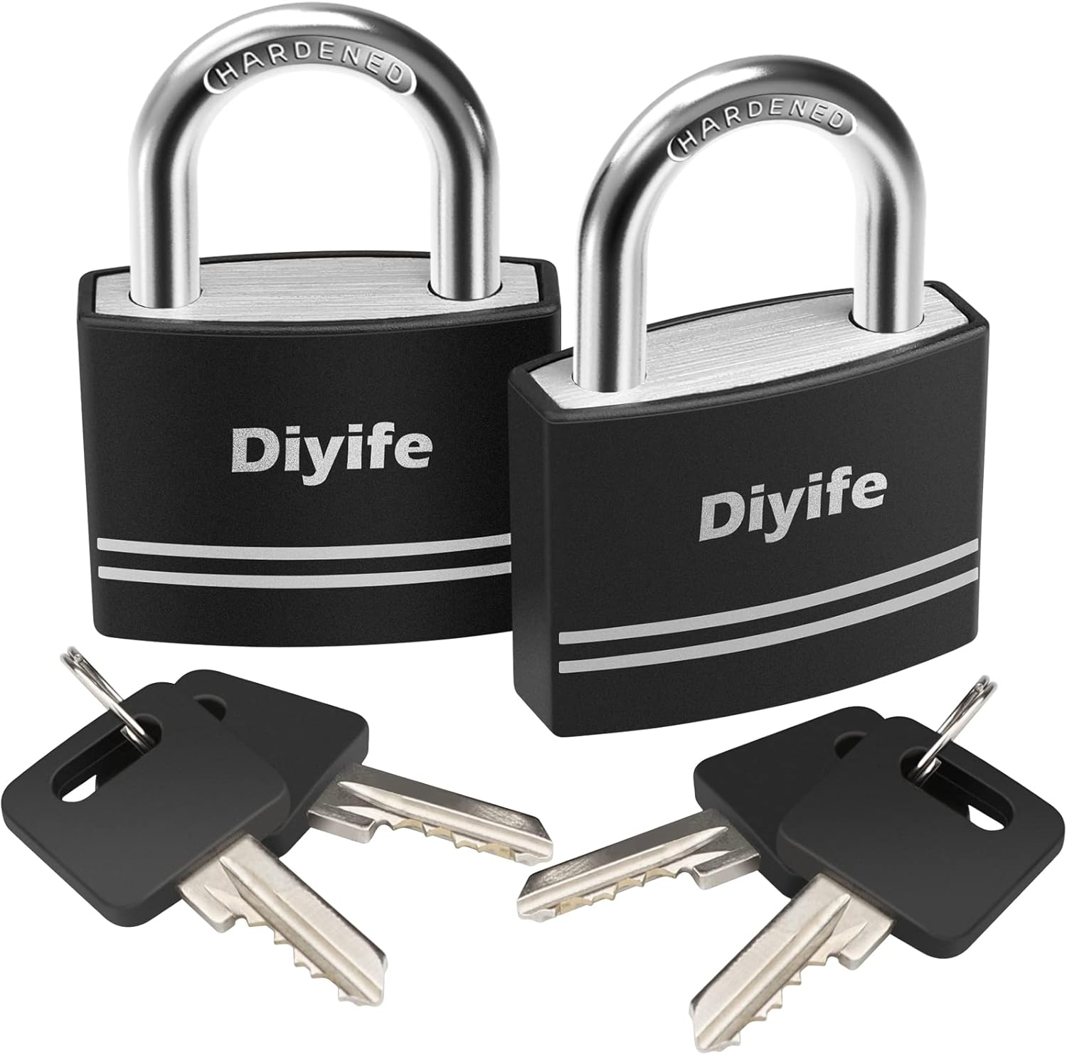 Padlock with Keys, [2 Pack] [4 Keys] Diyife 40mm Small Aluminum Key Padlocks, An...