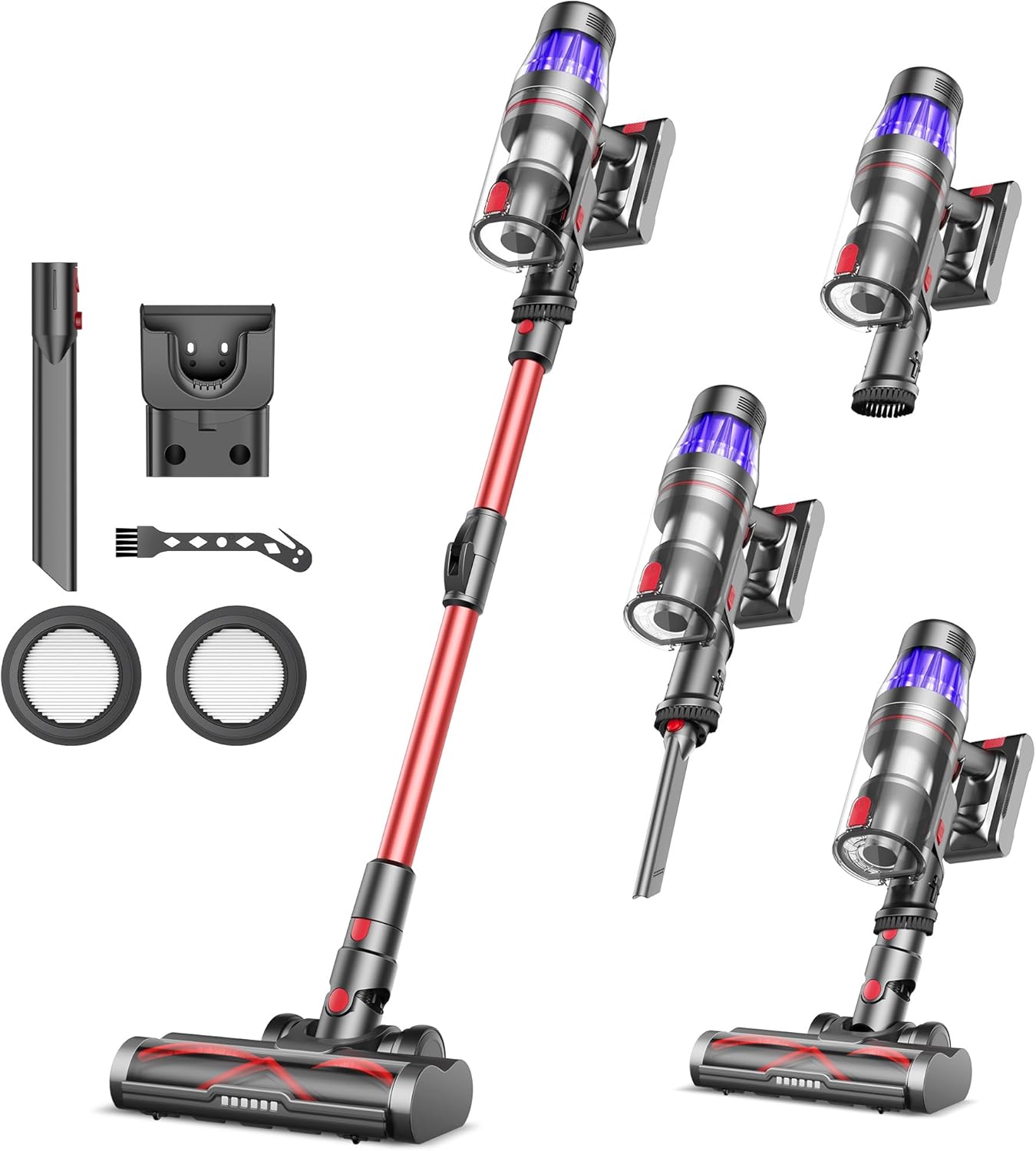 Ultenic Cordless Vacuum Cleaner, 550W/45Kpa, 60Mins Runtime, 180°Bendable Wand,...