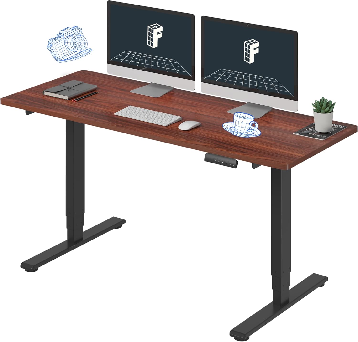 FLEXISPOT E6 Essential Standing Desk 3 Stages Dual Motor Electric 60x24 Inch Who...