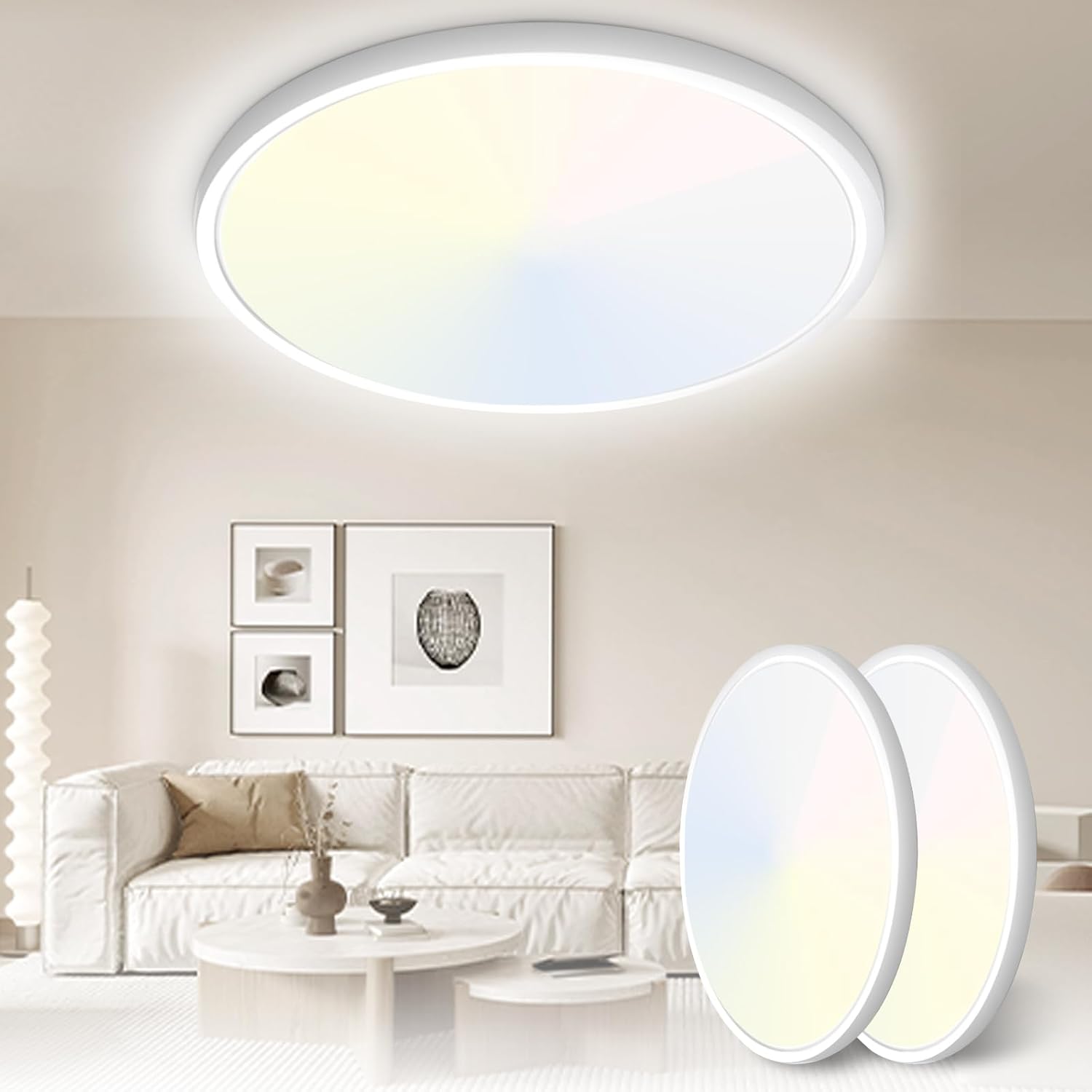 Yexati 30CM Bathroom Light 24W 3200LM 6000K/4000K/3000K IP54 Waterproof Bathroom...