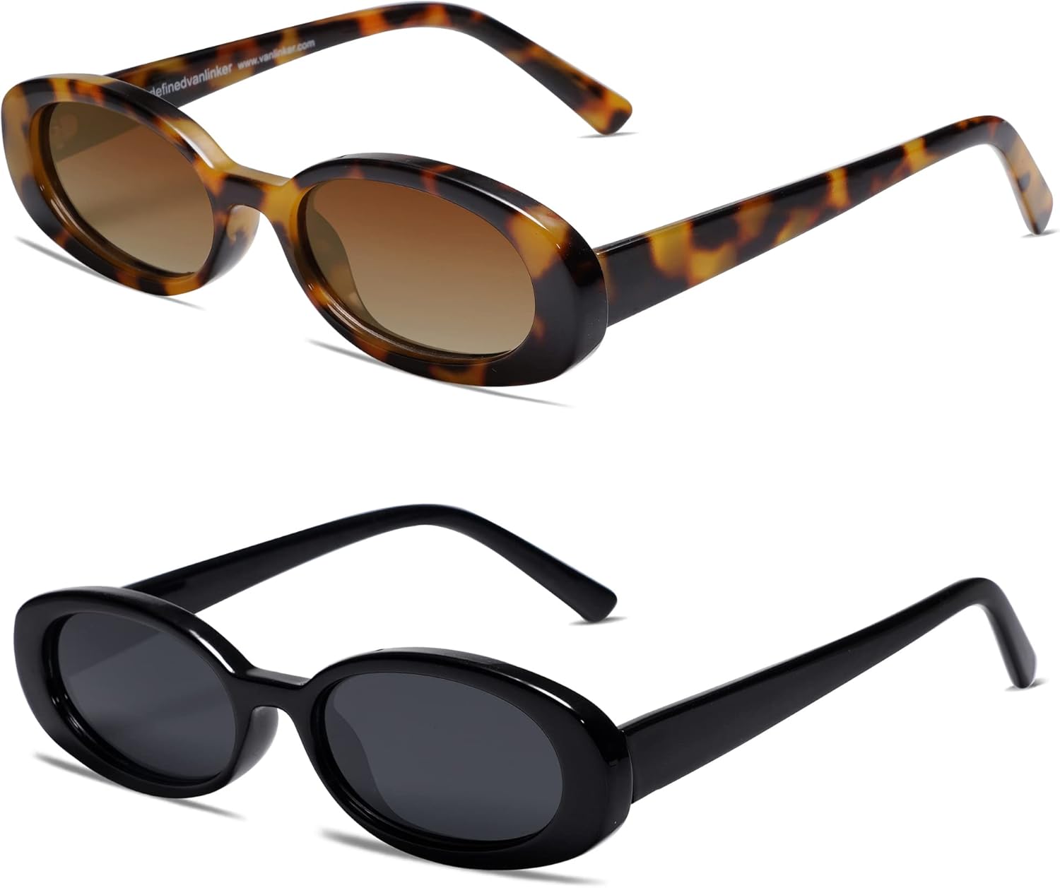 VANLINKER Polarized Retro Oval Sunglasses for Women and Men Small 90s Style VL95...