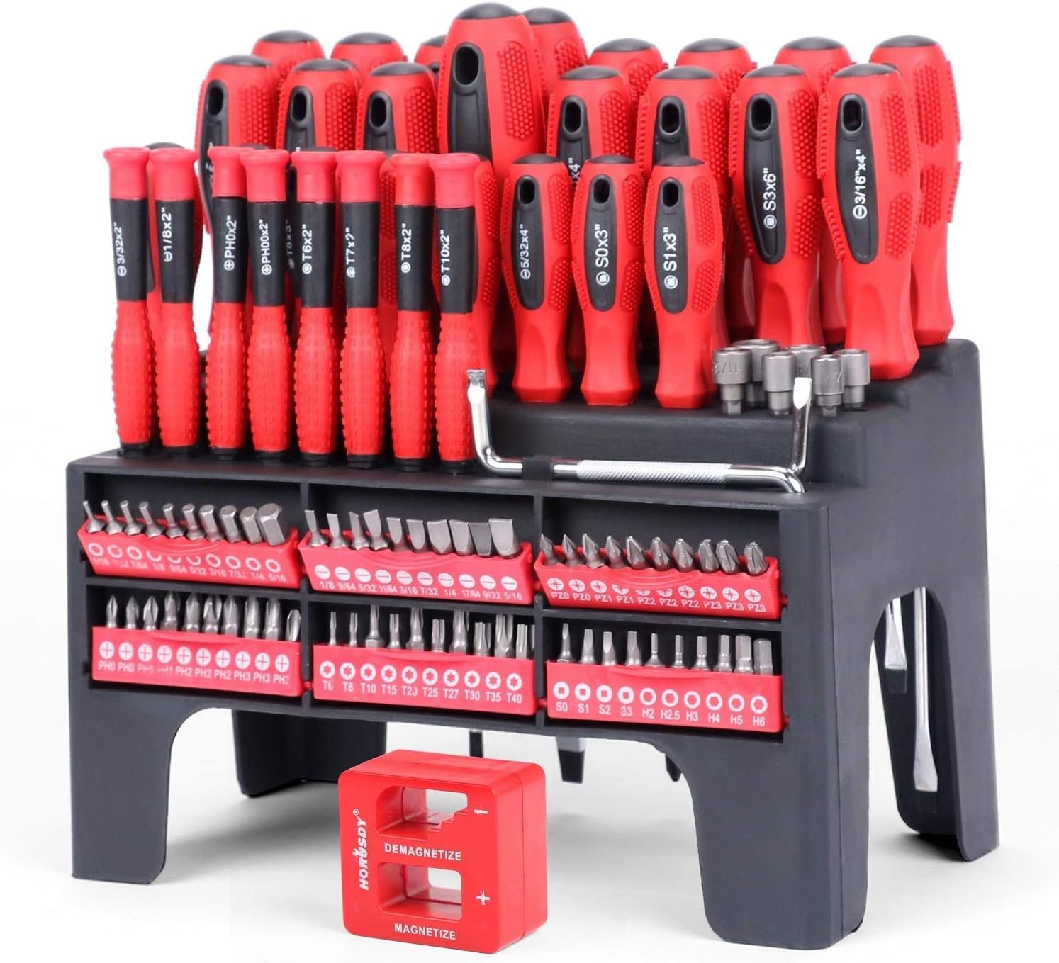 HORUSDY 101-Piece Magnetic Screwdriver Set with Rack | Includes Precision Screwd...