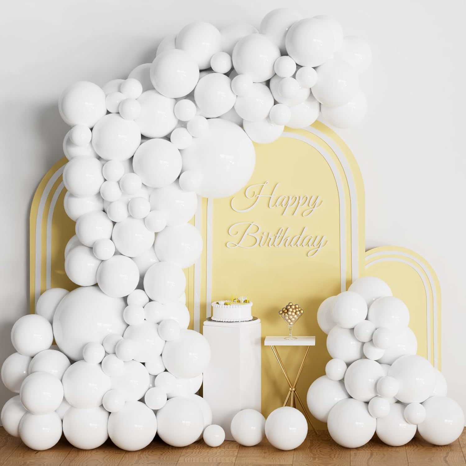 White Balloons Different Sizes - 102Pcs White Balloons Arch Garland Kit 5/10/12/...