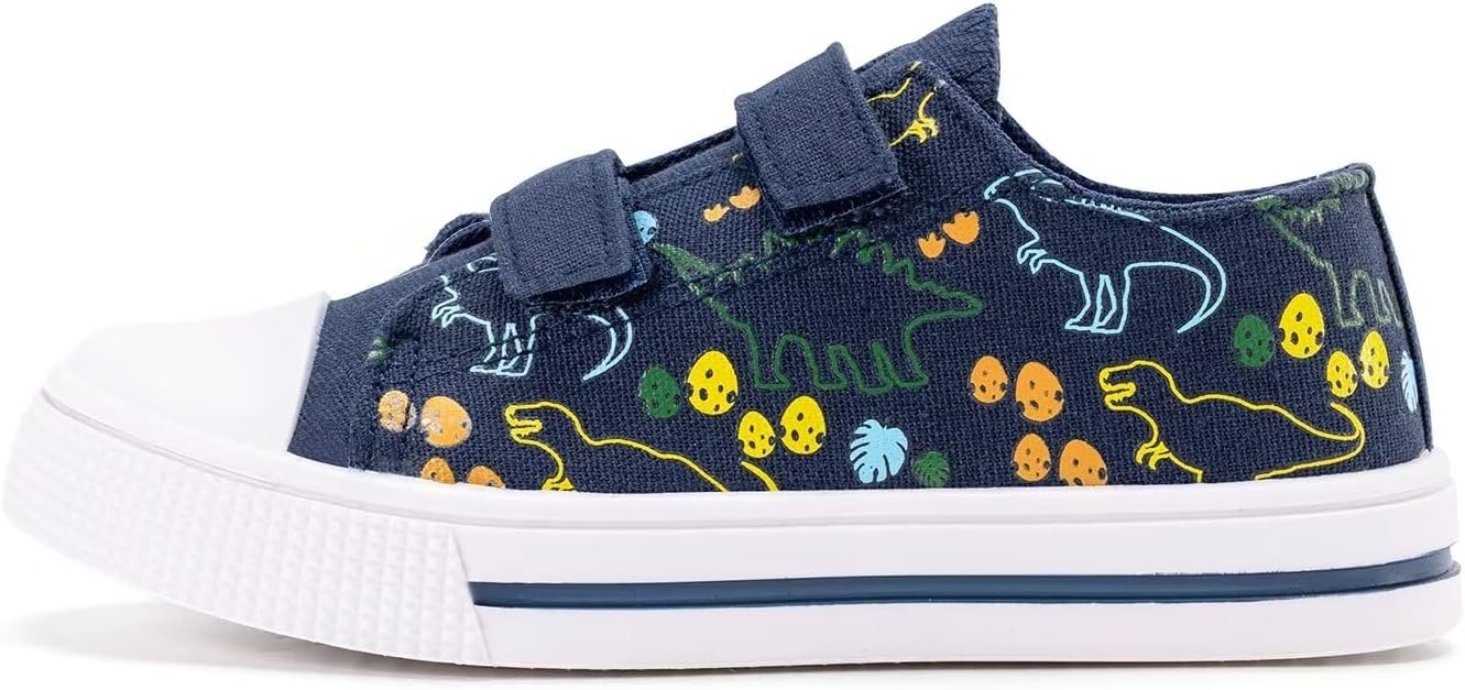 EUXTERPA Kids Toddler Sneakers Boys Girls Canvas Shoes Walking Sneaker with Easy...