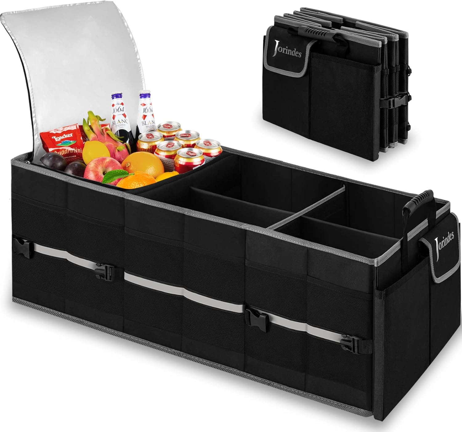Trunk Organizer With Built-In Insulated Leak Proof Cooler Bag,Collapsible Cargo...