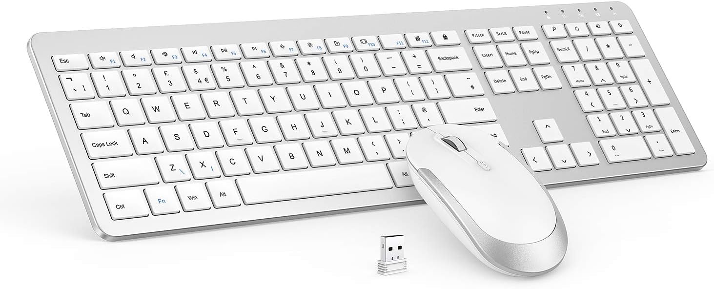 Wireless Keyboard and Mouse Set, seenda Ultra Slim Quiet USB Wireless Keyboard a...
