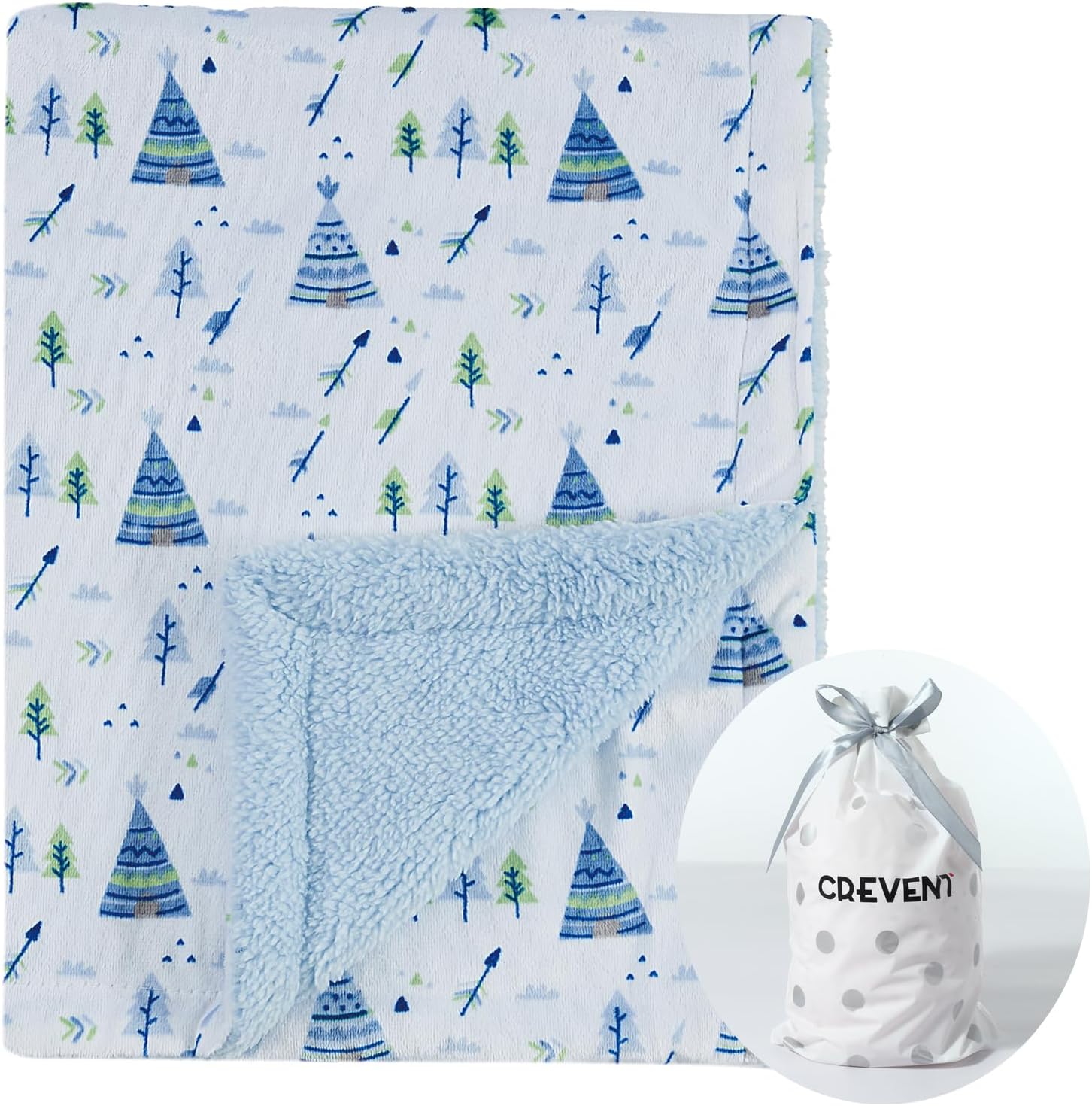 CREVENT 75cmX100cm Cute Cozy Fluffy Warm Baby Blanket for Girls Boys Infants Tod...
