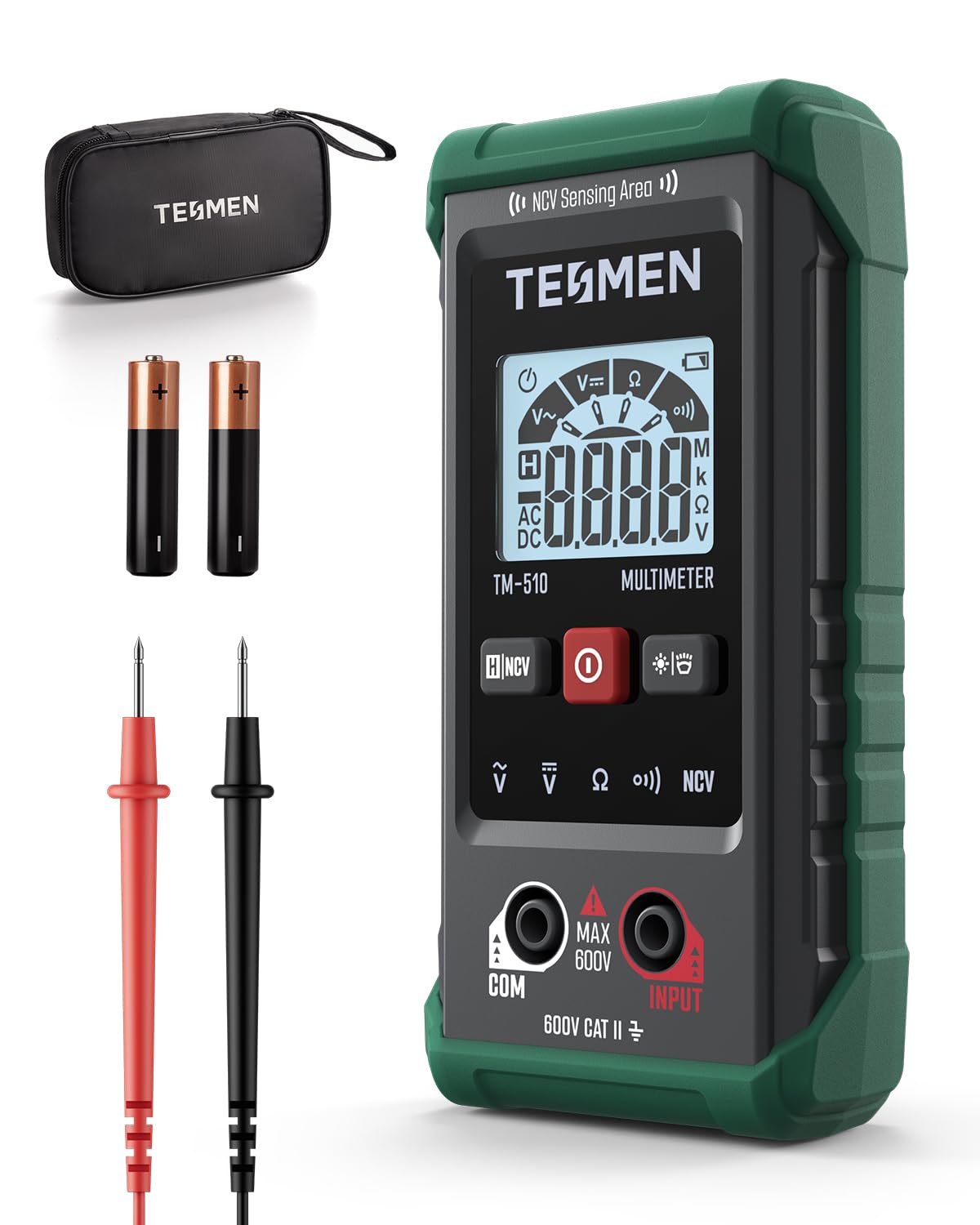 TM-510 Digital Multimeter, 4000 Counts, Smart Measurement, Auto-Ranging Voltmete...
