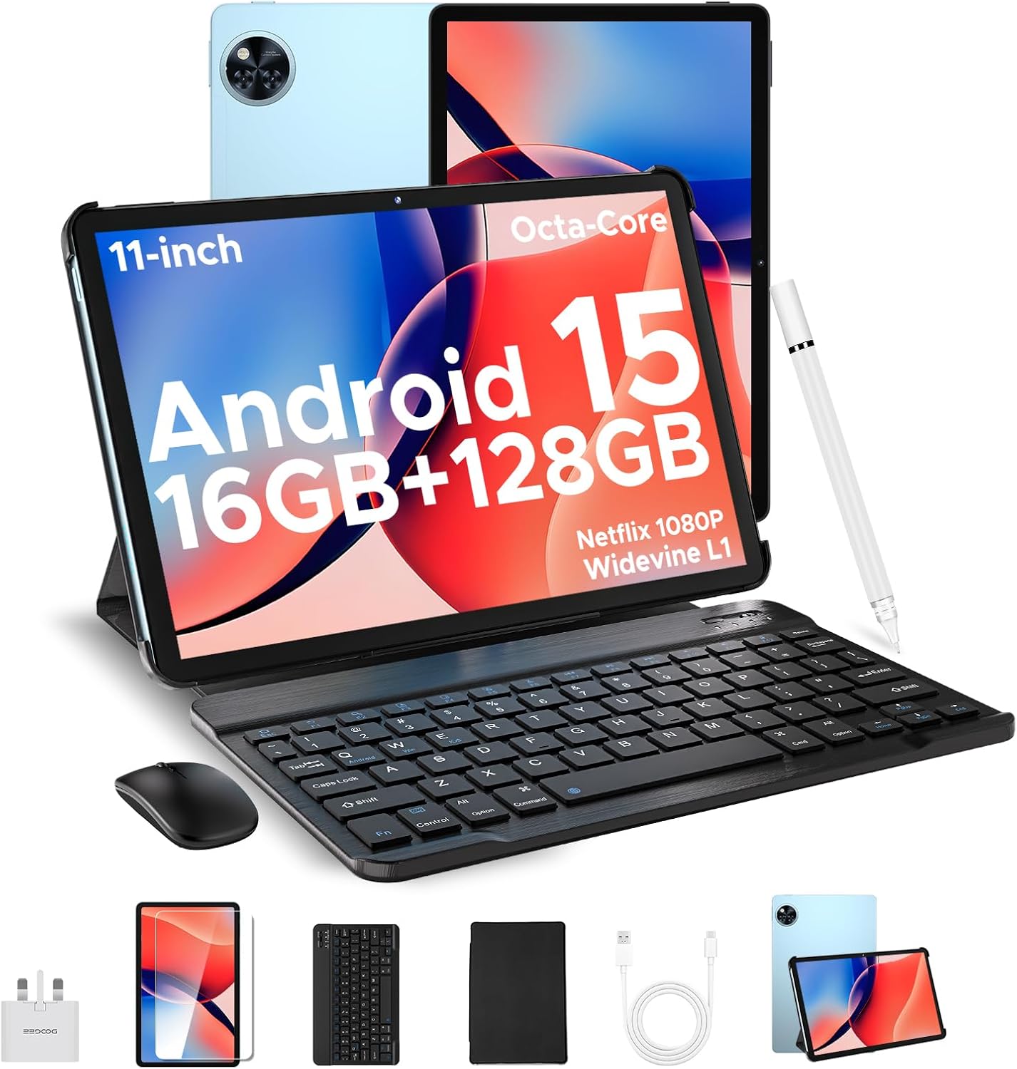 DOOGEE U11 2025 Newest Android 15 Tablets 11 Inch, 16GB RAM+128GB ROM (TF 2TB),...