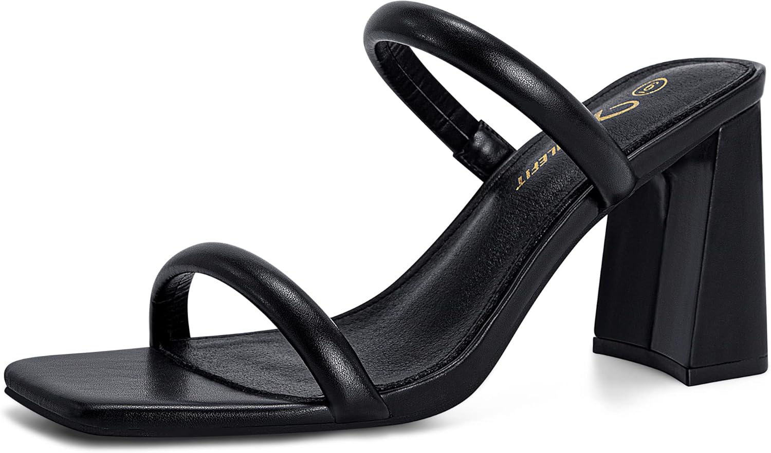 Athlefit Women's Square Open Toe Two Strap Heeled Sandals Slip On Block Chunky H...
