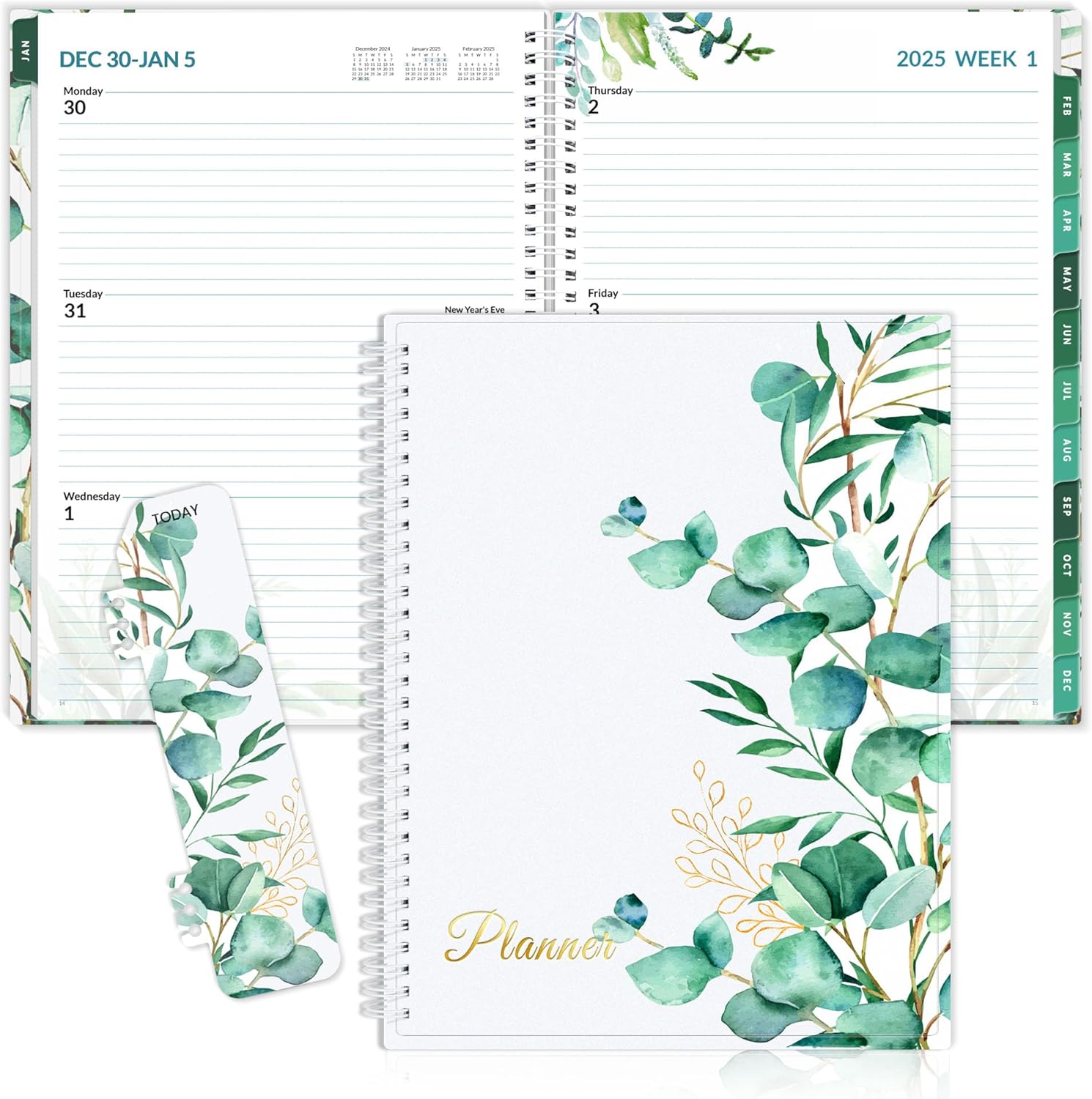 SUNEE 2025 Weekly and Monthly Planner - from January 2025 - December 2025, 8.5"x...