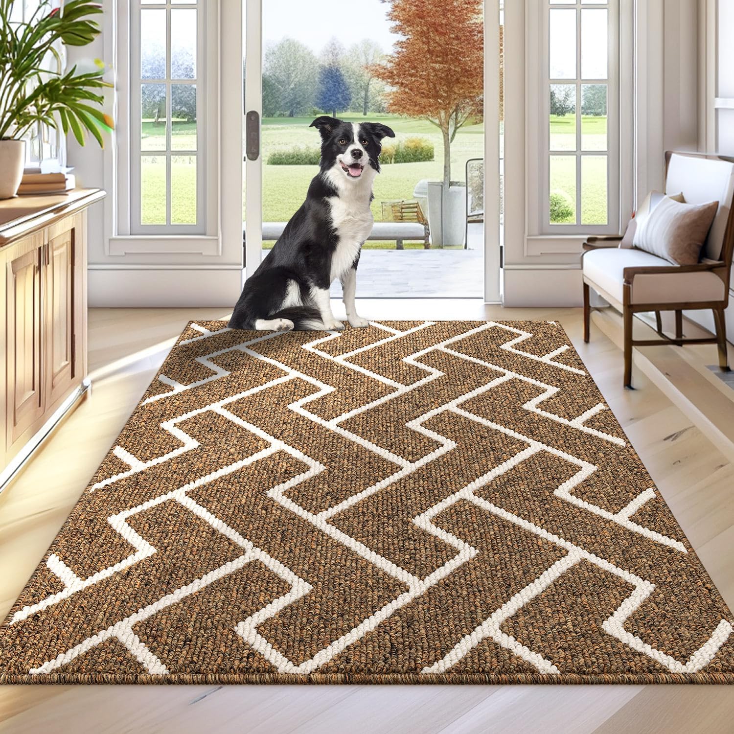 Biscpro Indoor Door Mats,80x100cm Door Mat Non Slip Backing,Dirt Trapper Mat Abs...