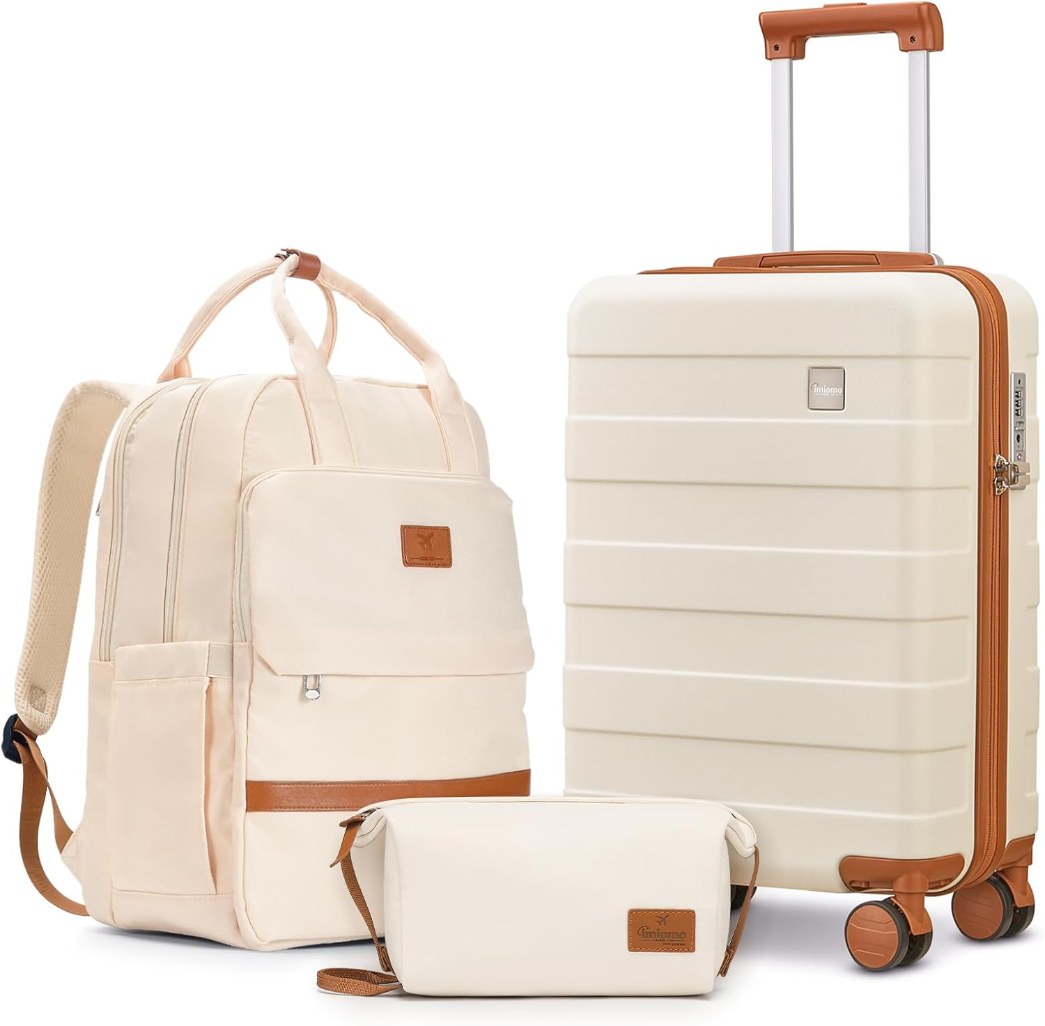 imiomo 20 Inch Carry Luggage 3 Piece Set - Hard Shell Carry On Suitcase with TSA...