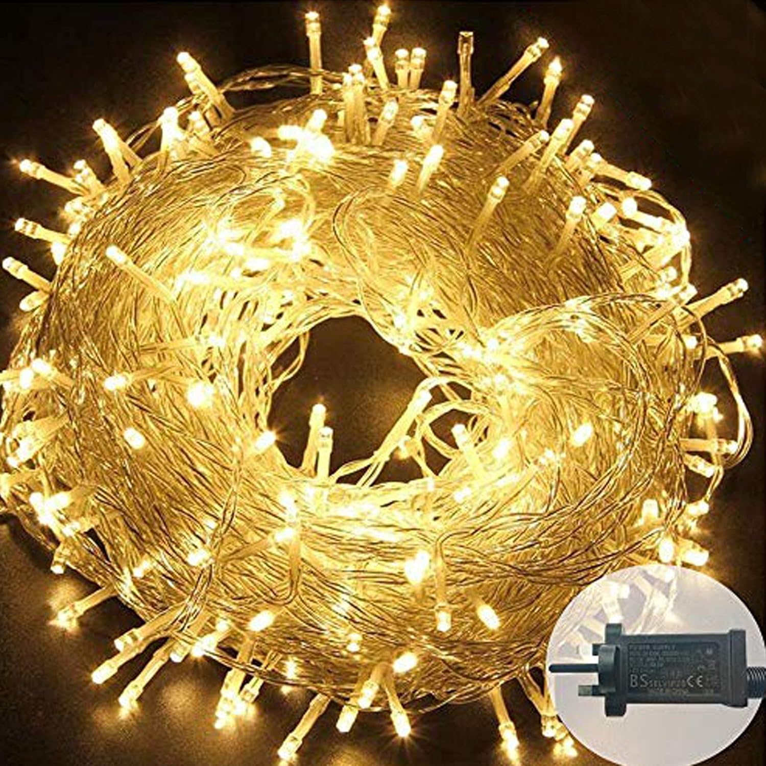 Plug in Fairy Lights, 50m 500 LED String Lights Mains Powered 8 Modes Christmas...