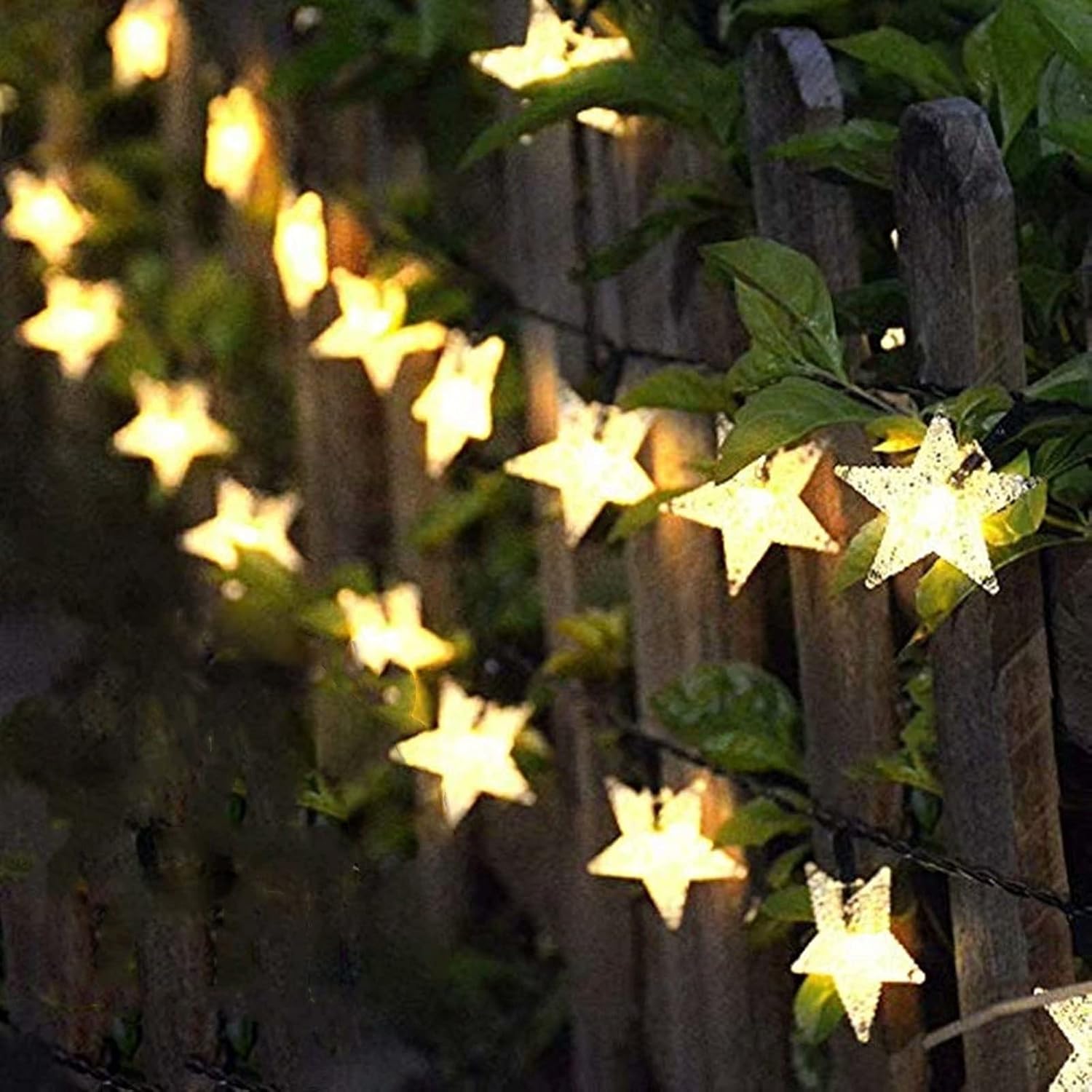 FANSIR String Lights, 23ft 50 Fairy Lights Outdoor Solar Powered Led Star Waterp...
