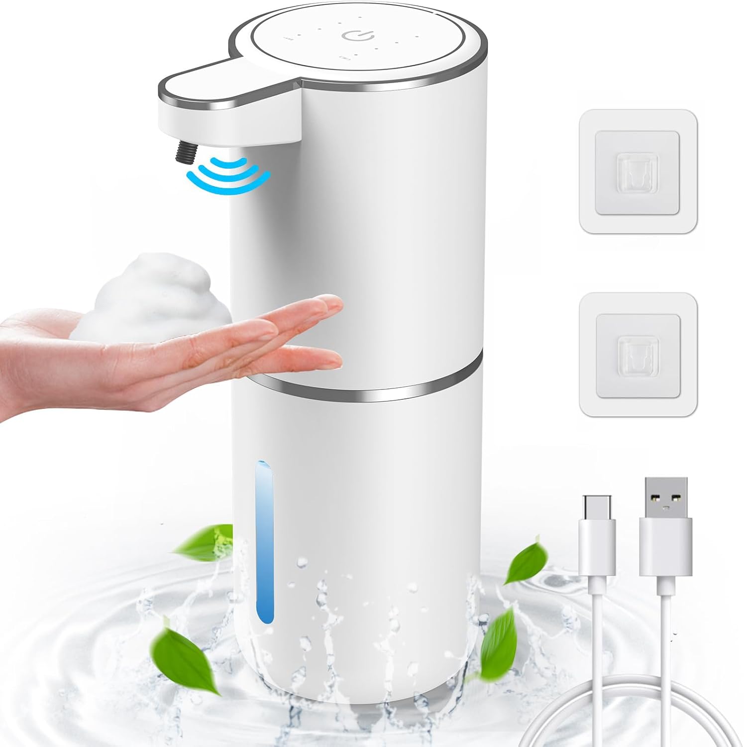 HOMELYLIFE Automatic Soap Dispenser, 380ML Rechargeable Touchless Foam Soap Disp...