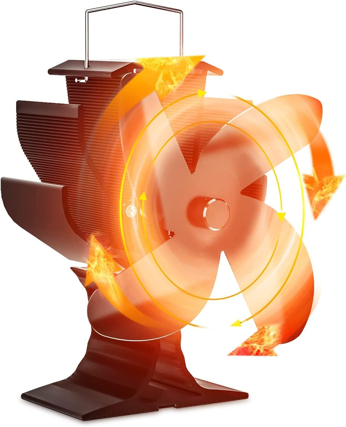 Signstek Log Burner Fan Stove Fan Wood Burning 4 Blades Heat Powered Fireplace B...