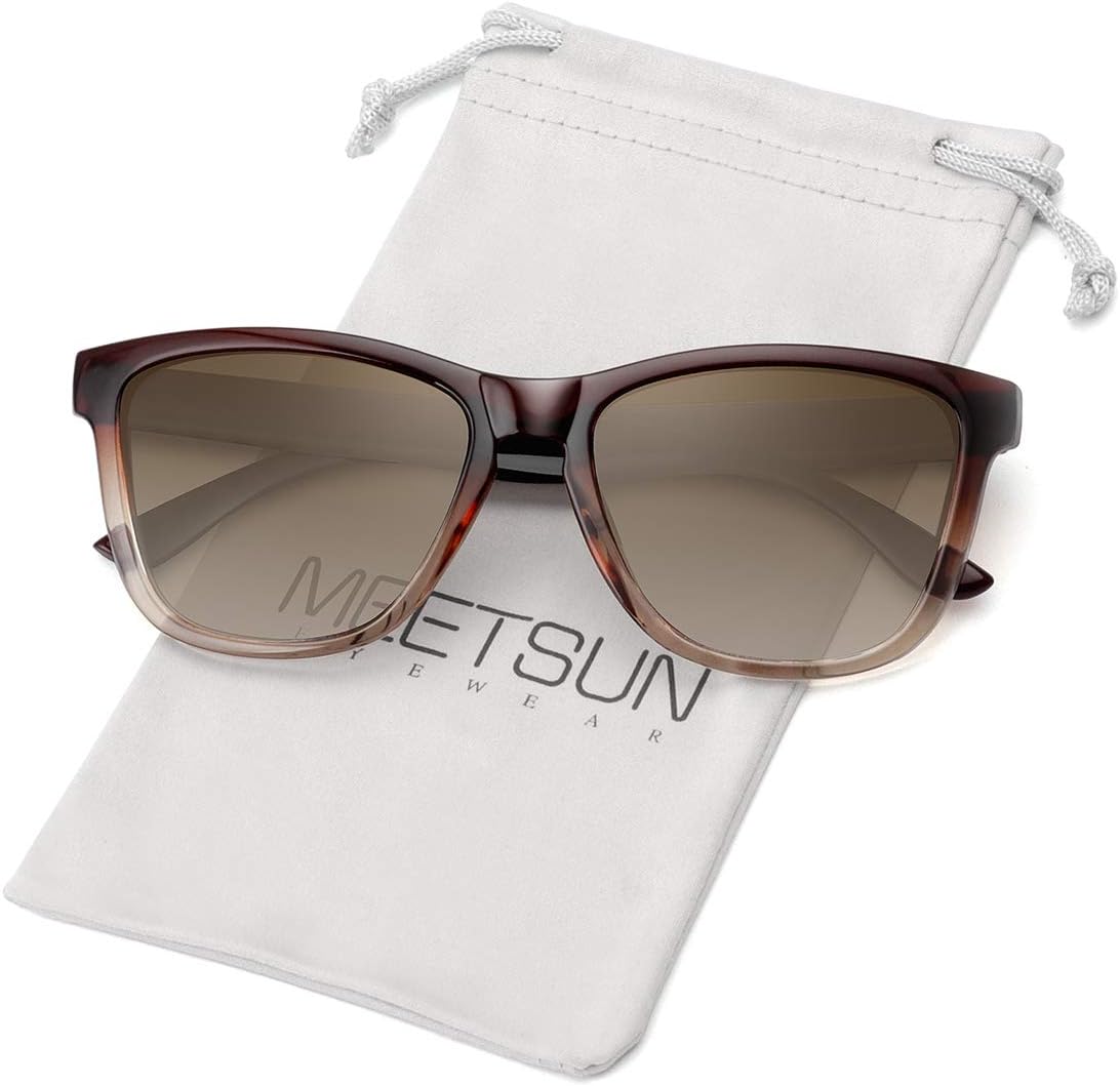 MEETSUN Polarized Sunglasses for Women Men Trendy Classic Retro Designer Style O...