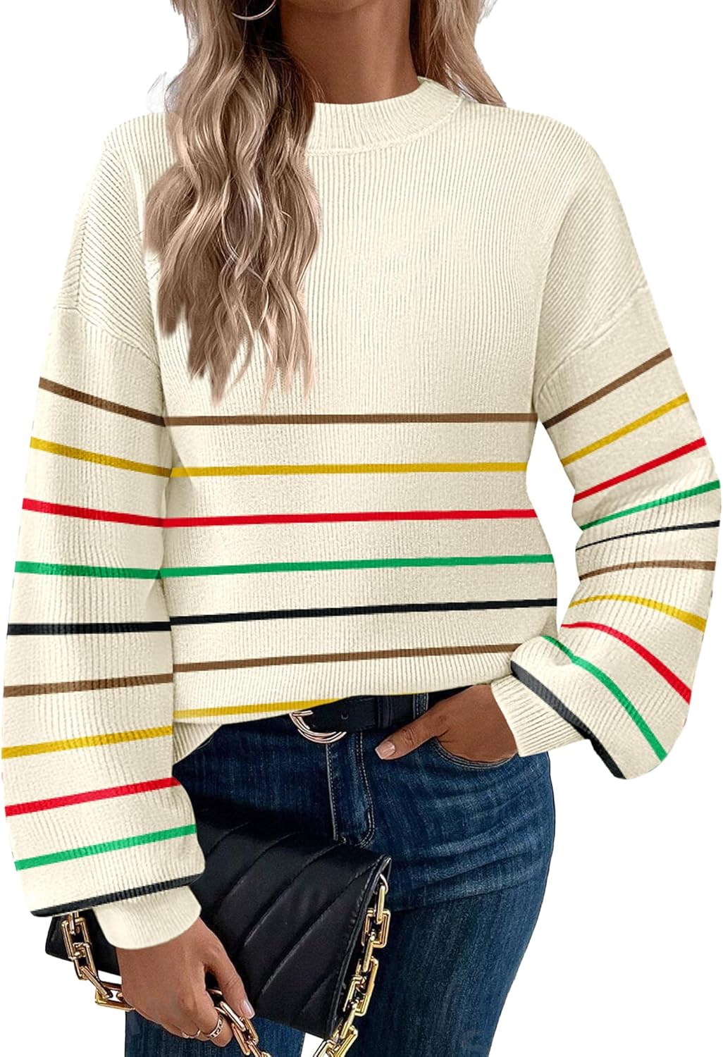 Zeagoo Sweaters for Women 2024 Fashion Trendy Long Sleeve Turtleneck Pullover La...