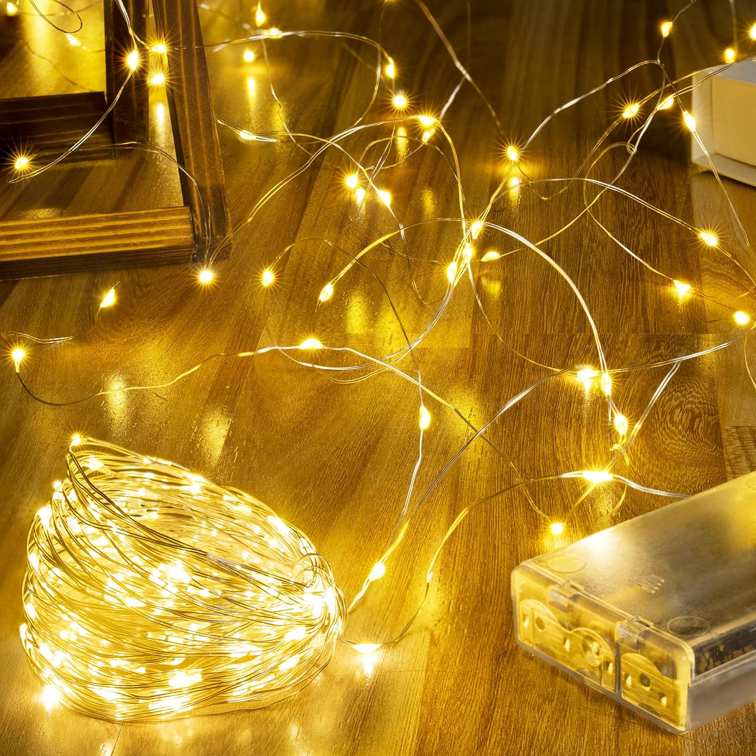ZeMu Fairy Lights Battery Operated, 10m 100 LED Copper Wire String Lights, Water...