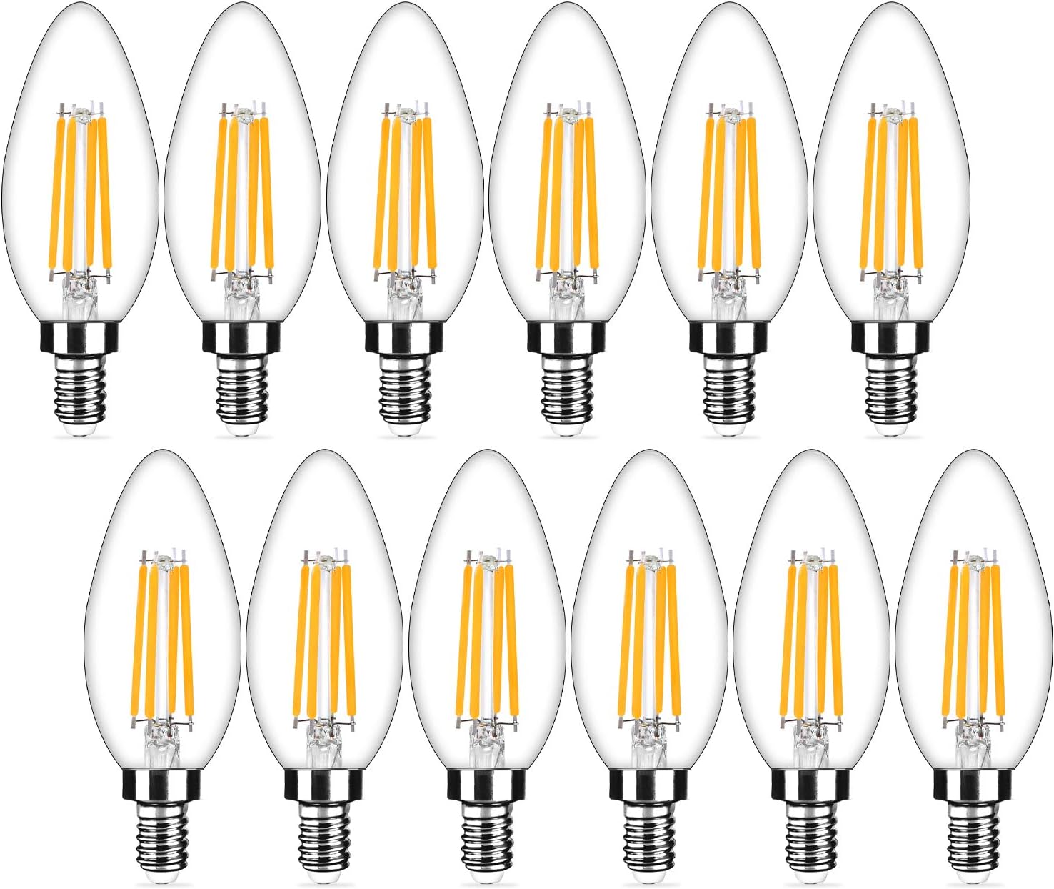 12-Pack Dimmable E12 LED Candelabra Bulbs 40Watt Equivalent, 2700K Warm White, 4...