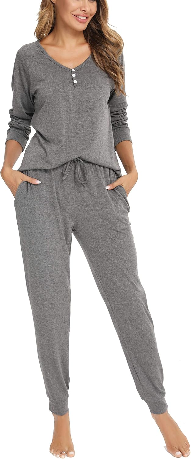 Vlazom Women Pyjamas Set Soft Two Piece Pj's Sets Tops and Plaid Pants Sleepwear...
