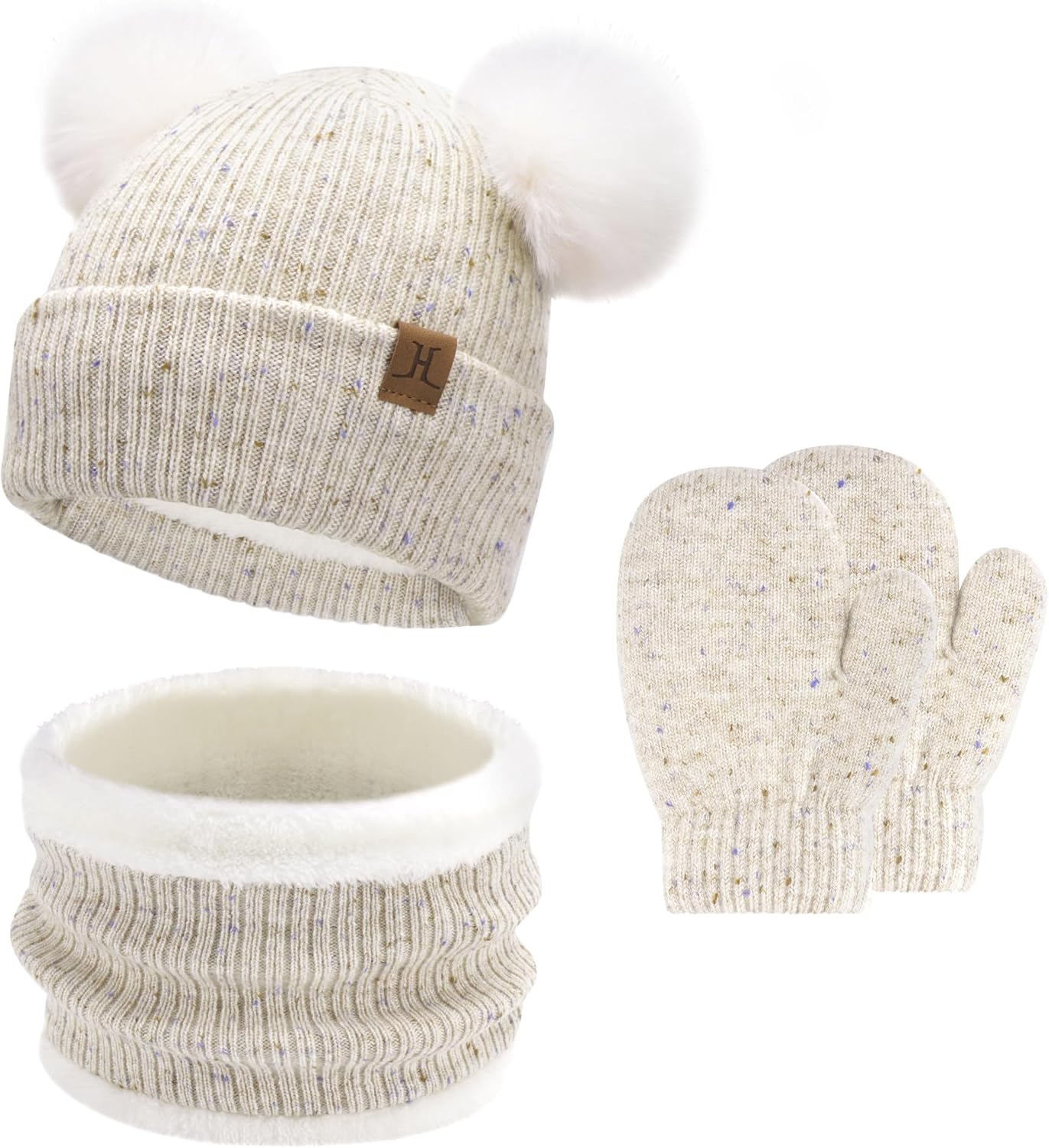 Toddler Kids Winter Hats Gloves Scarfs Beanie Mittens Neck Warmer for 0 6 12 Mon...