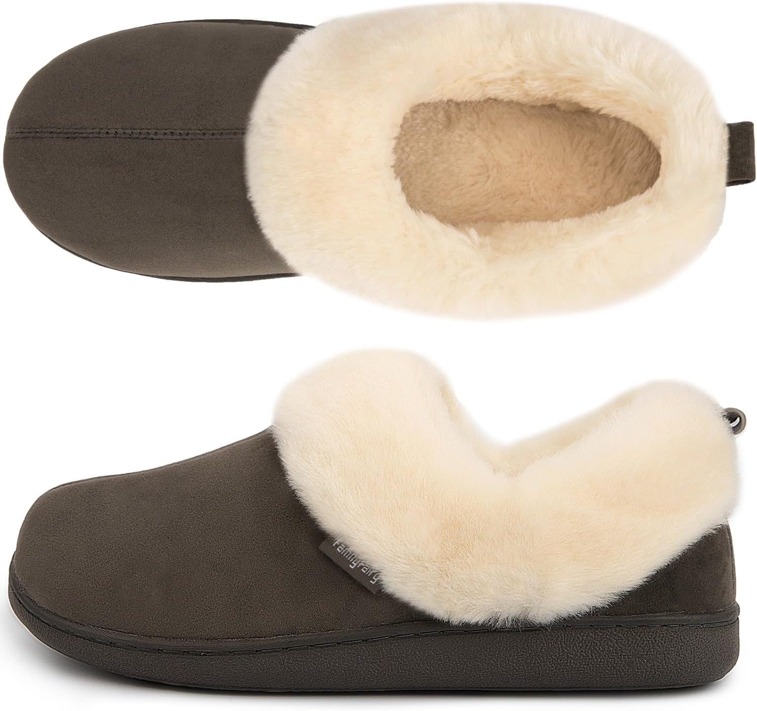 FamilyFairy Women Memory Foam Bootie Slippers, Warm Cozy Micro Suede Slipper Boo...