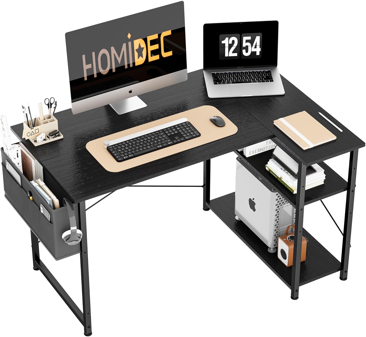 HOMIDEC L Shaped Desk 100CM Computer Desk Study Office Desk Gaming Desk Writing...