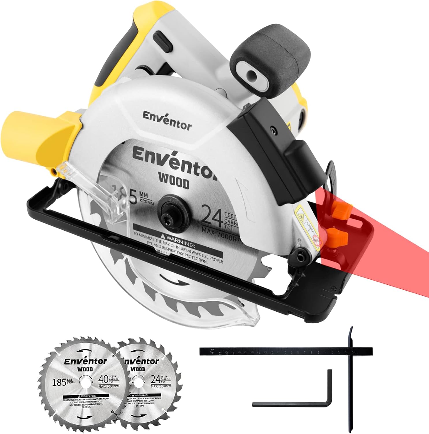 Enventor Circular Saw, 1200W 5800RPM Pure Copper Motor Electric Circular Saws wi...