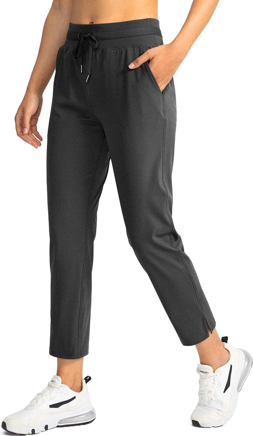 Soothfeel Women's Pants with 4 Pockets 7/8 Stretch High Waisted Sweatpants Trave...
