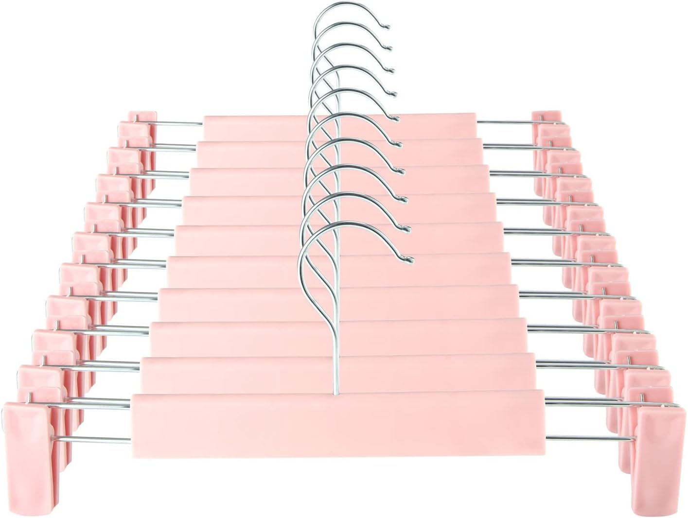 GUANJUNE Clothes Pants Hangers, Space-Saving Skirt Holders with 360 ° Swivel Hoo...