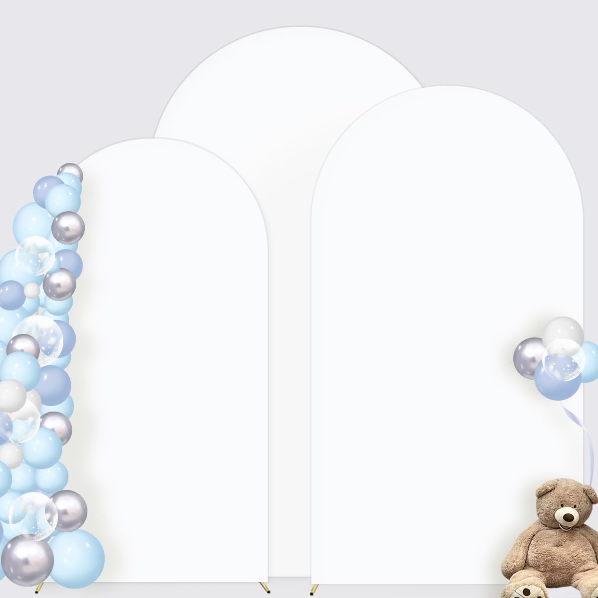 Set of 3 Wedding Arch Cover Spandex Fitted Arch Stand Covers Round Top Chiara fo...