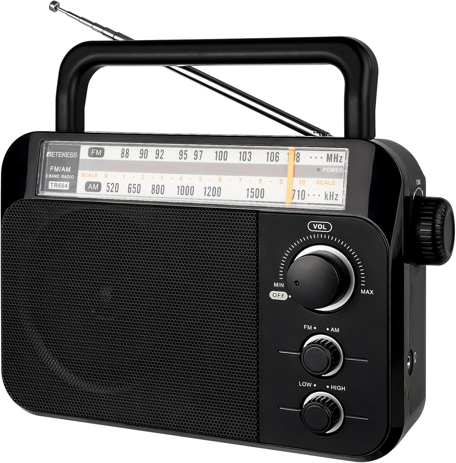 Retekess TR604 AM FM Radio, Battery Operated Radio Portable, AM FM Radio Plug in...
