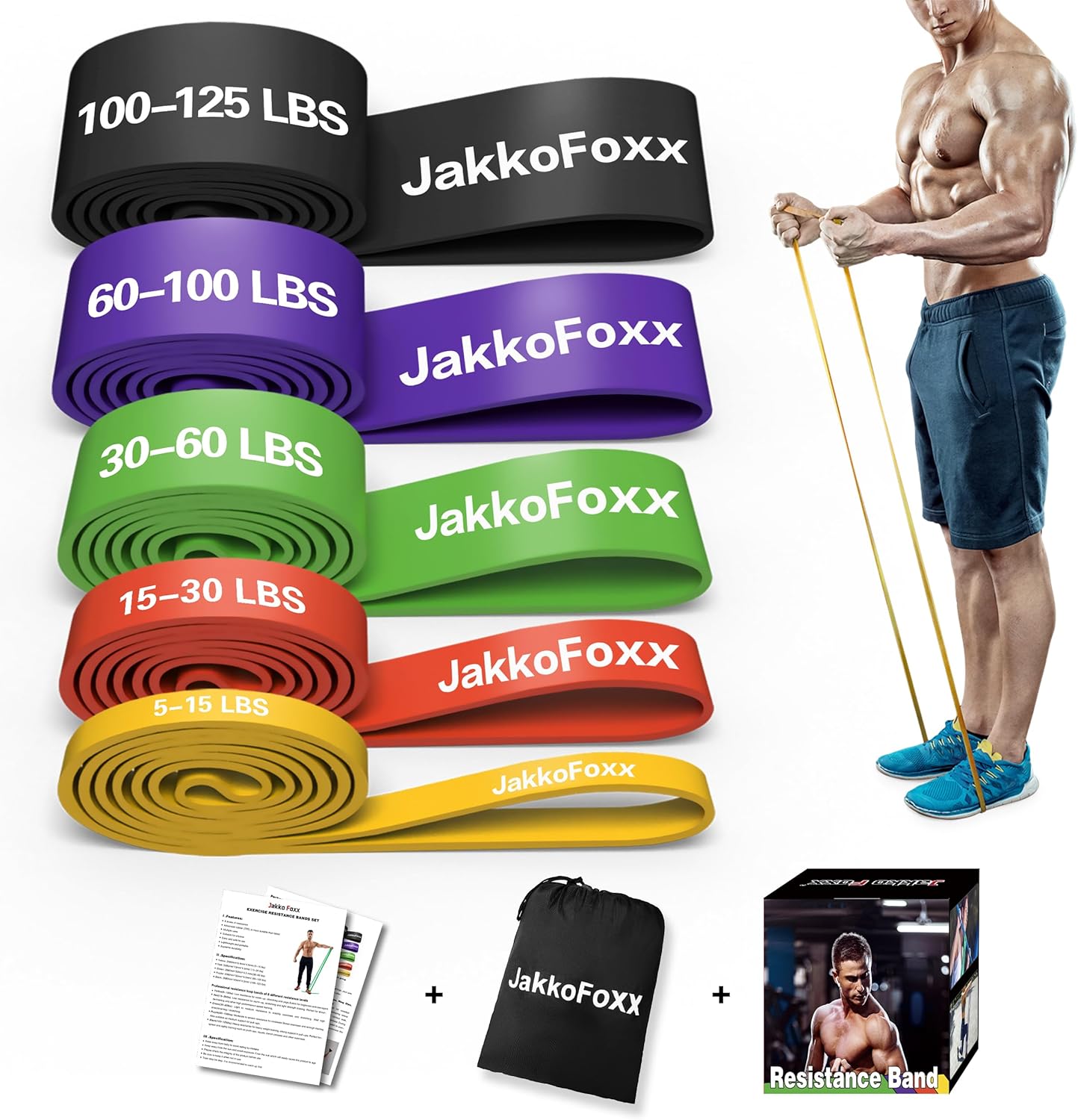 Resistance Bands,Pull Up Bands,Stretching Assist Bands Set for Men & WomenPortab...