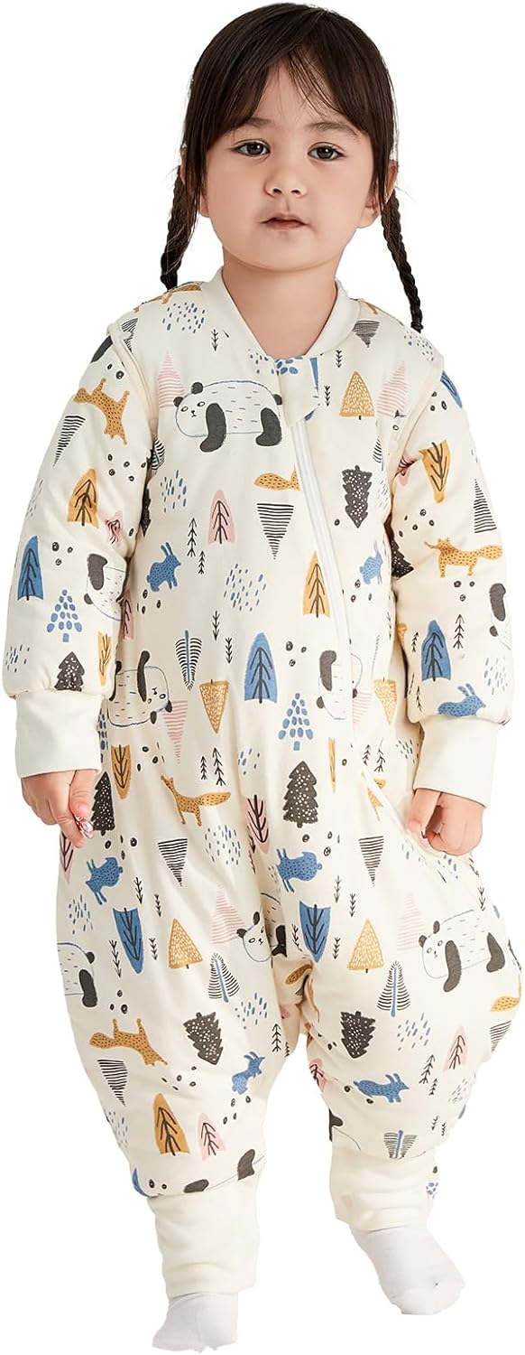 Duomiaomiao Baby Winter Sleeping Bag with Legs 3.5 TOG, Warm Wearable Blanket Ba...